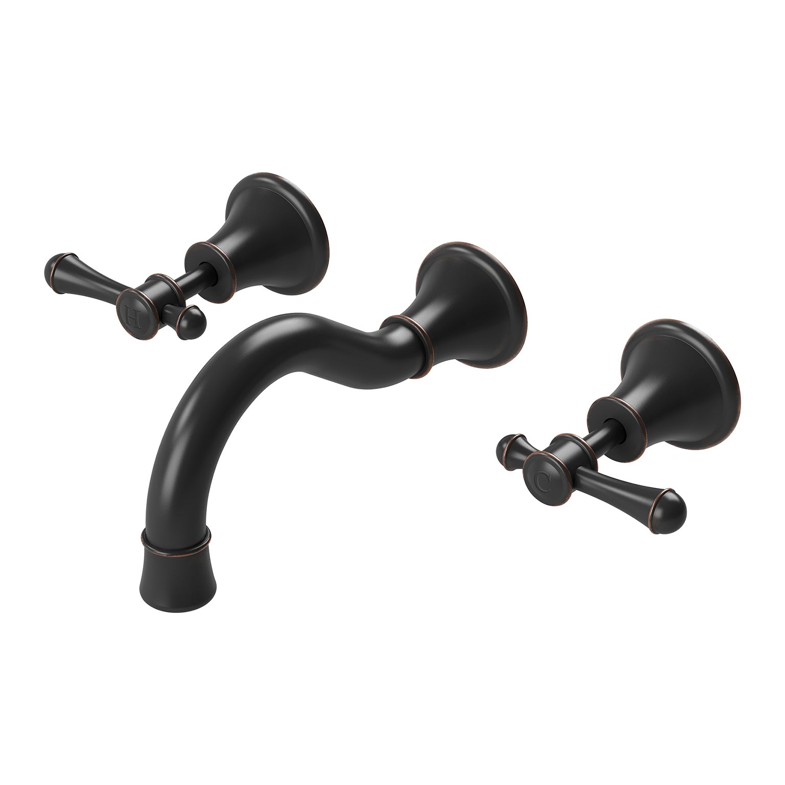 PHOENIX NOSTALGIA THREE-PIECE LEVER BASIN AND BATH SET 180MM SHEPHERDS CROOK ANTIQUE BLACK