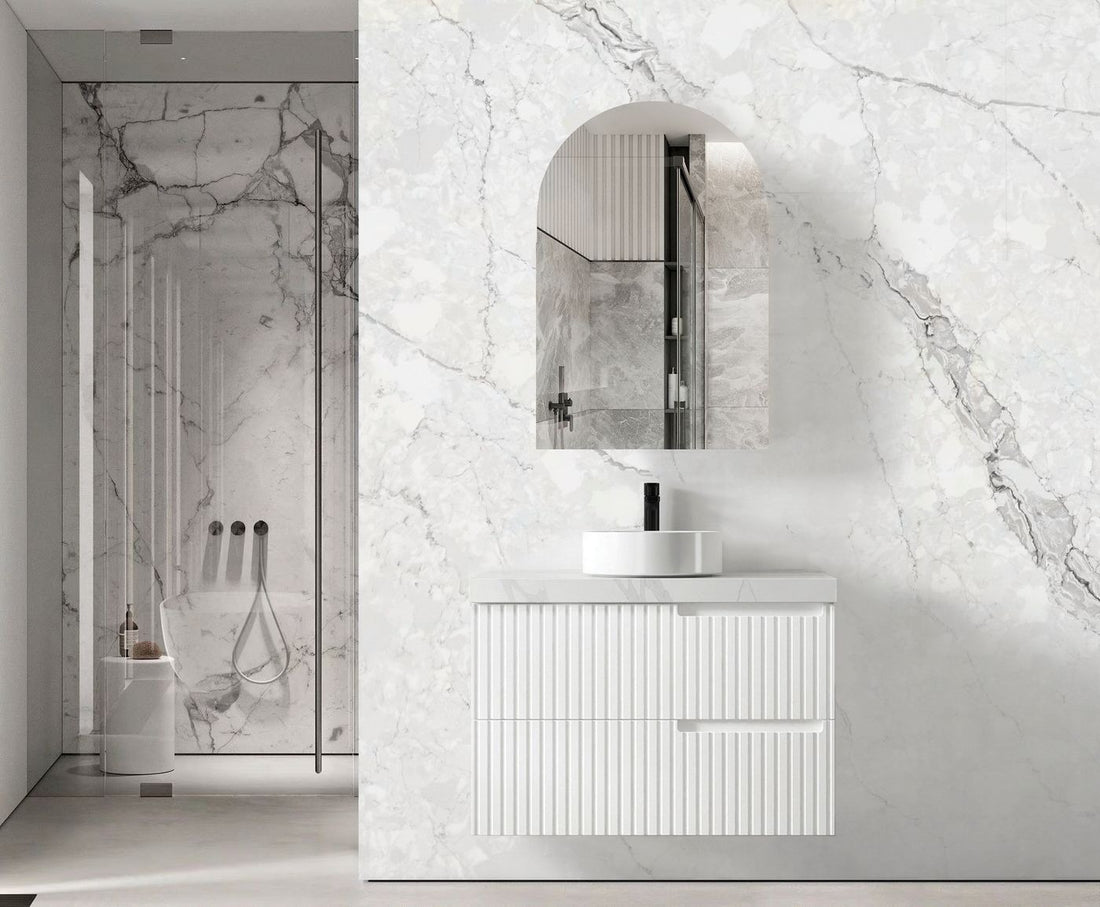 OTTI NOOSA MATTE WHITE 900MM SINGLE BOWL WALL HUNG VANITY | Austpek ...