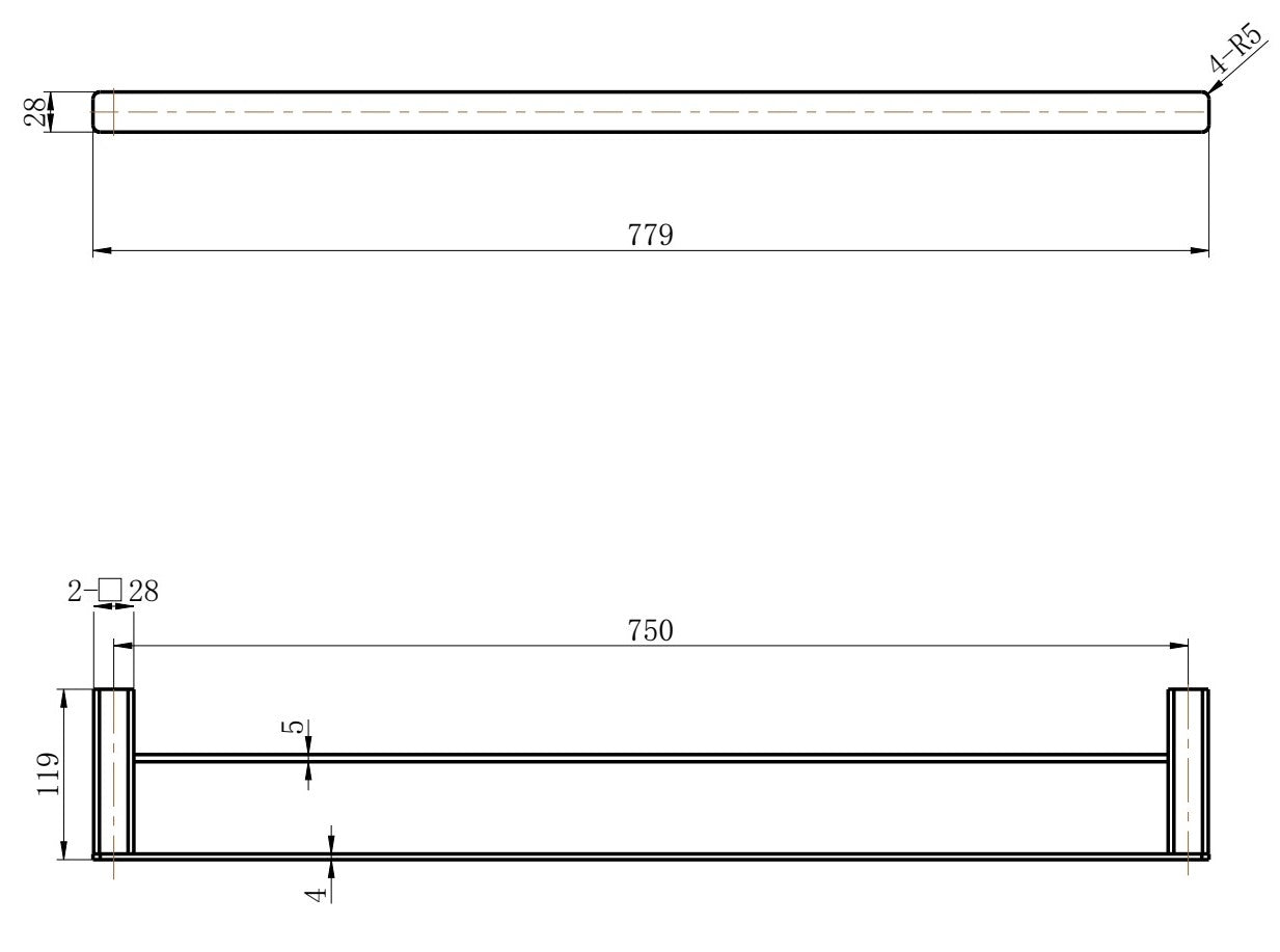 MODERN NATIONAL NOVA DOUBLE TOWEL RAIL 779MM BRUSHED NICKEL