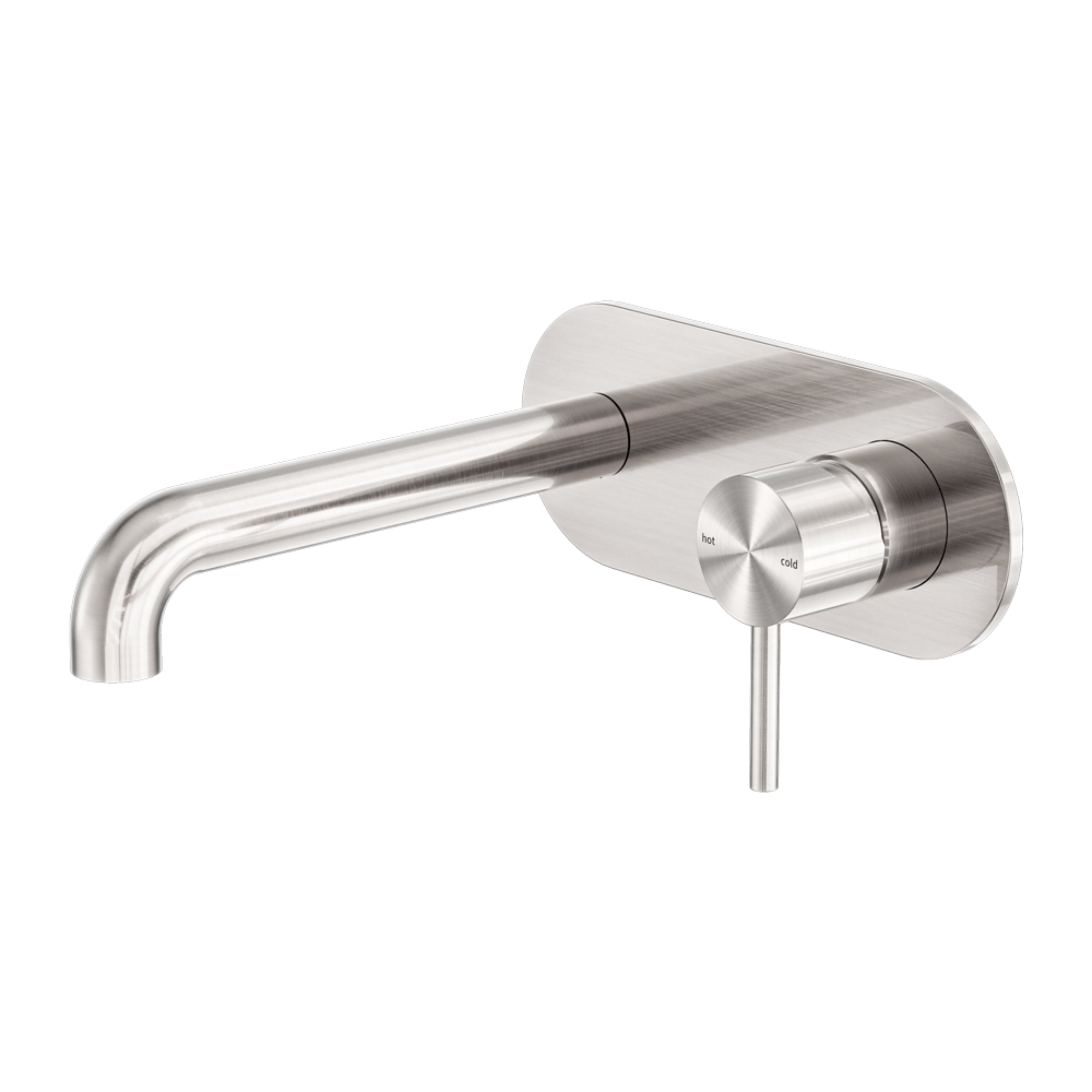 NERO ZEN WALL BASIN / BATH MIXER 185MM BRUSHED NICKEL