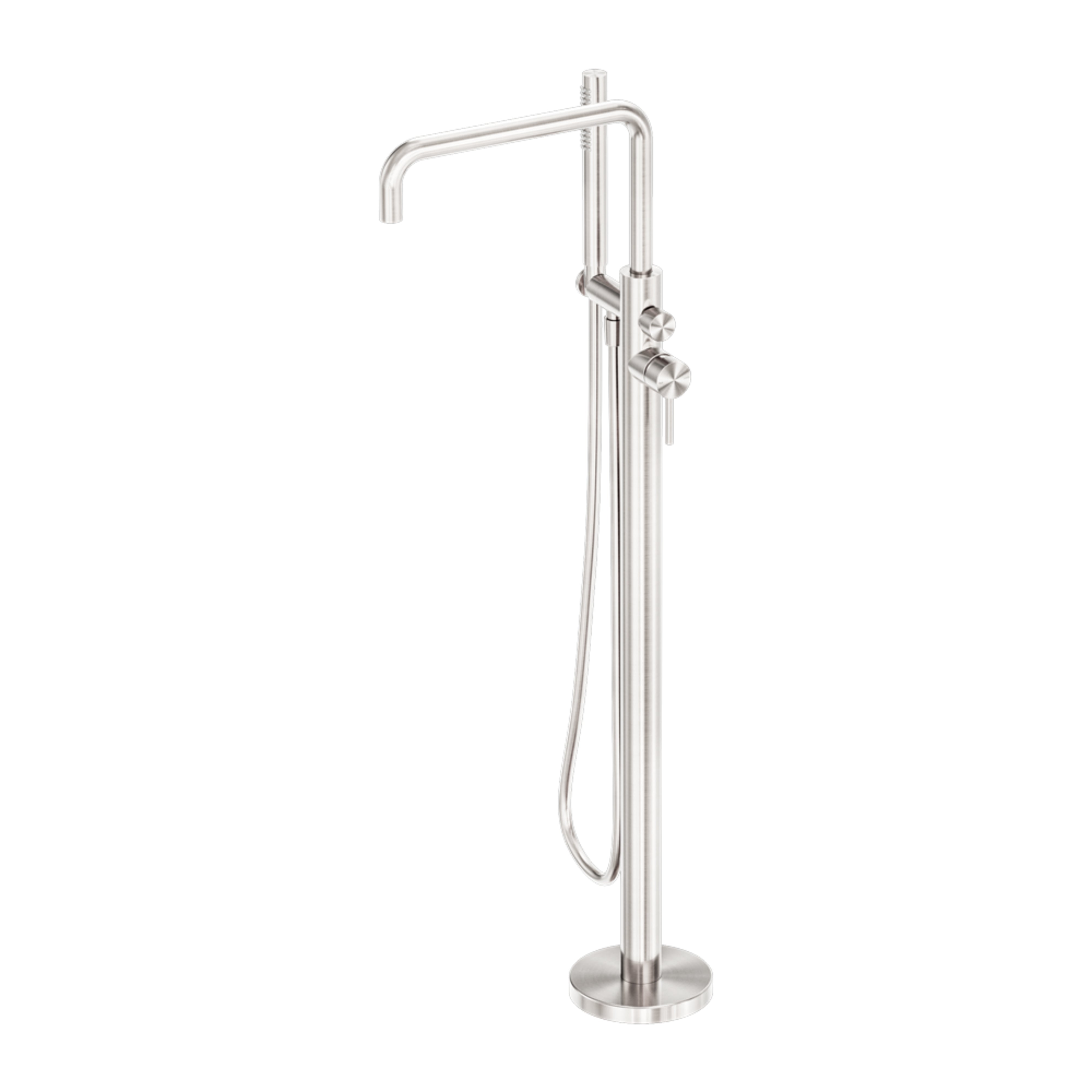 NERO ZEN FREESTANDING BATH MIXER BRUSHED NICKEL