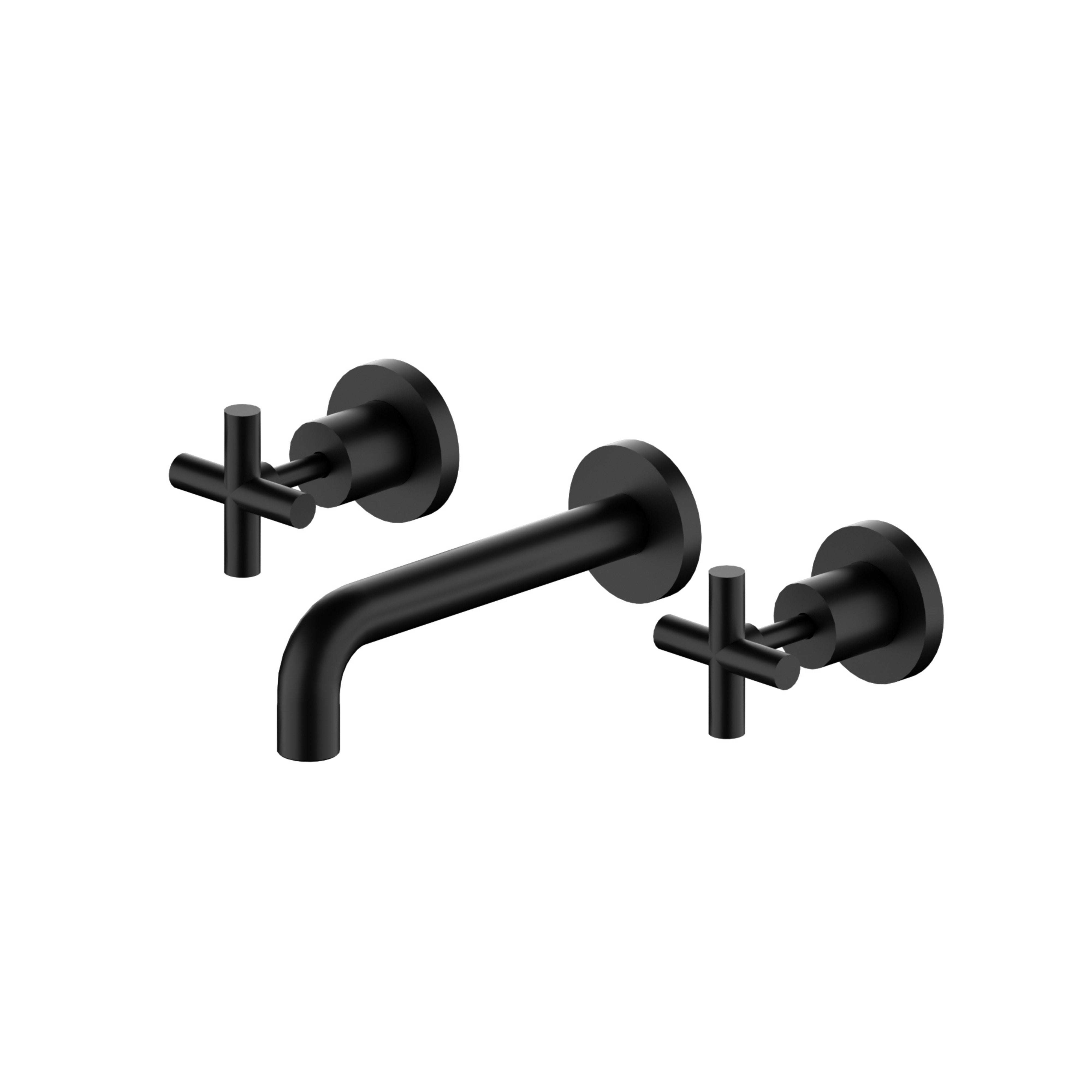 NERO X PLUS WALL BASIN SET MATTE BLACK (AVAILABLE IN 180MM AND 215MM)