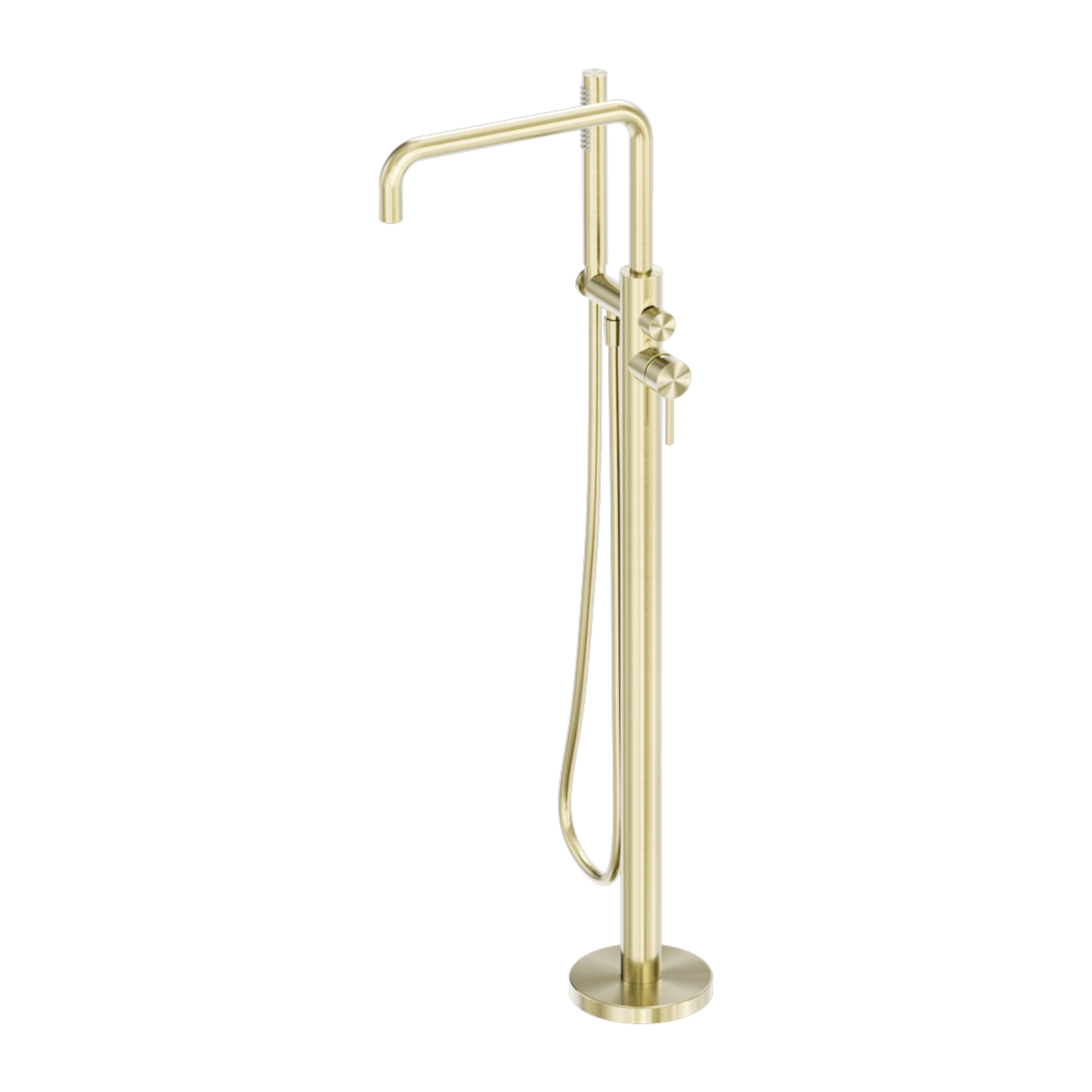 NERO ZEN FREESTANDING BATH MIXER BRUSHED GOLD