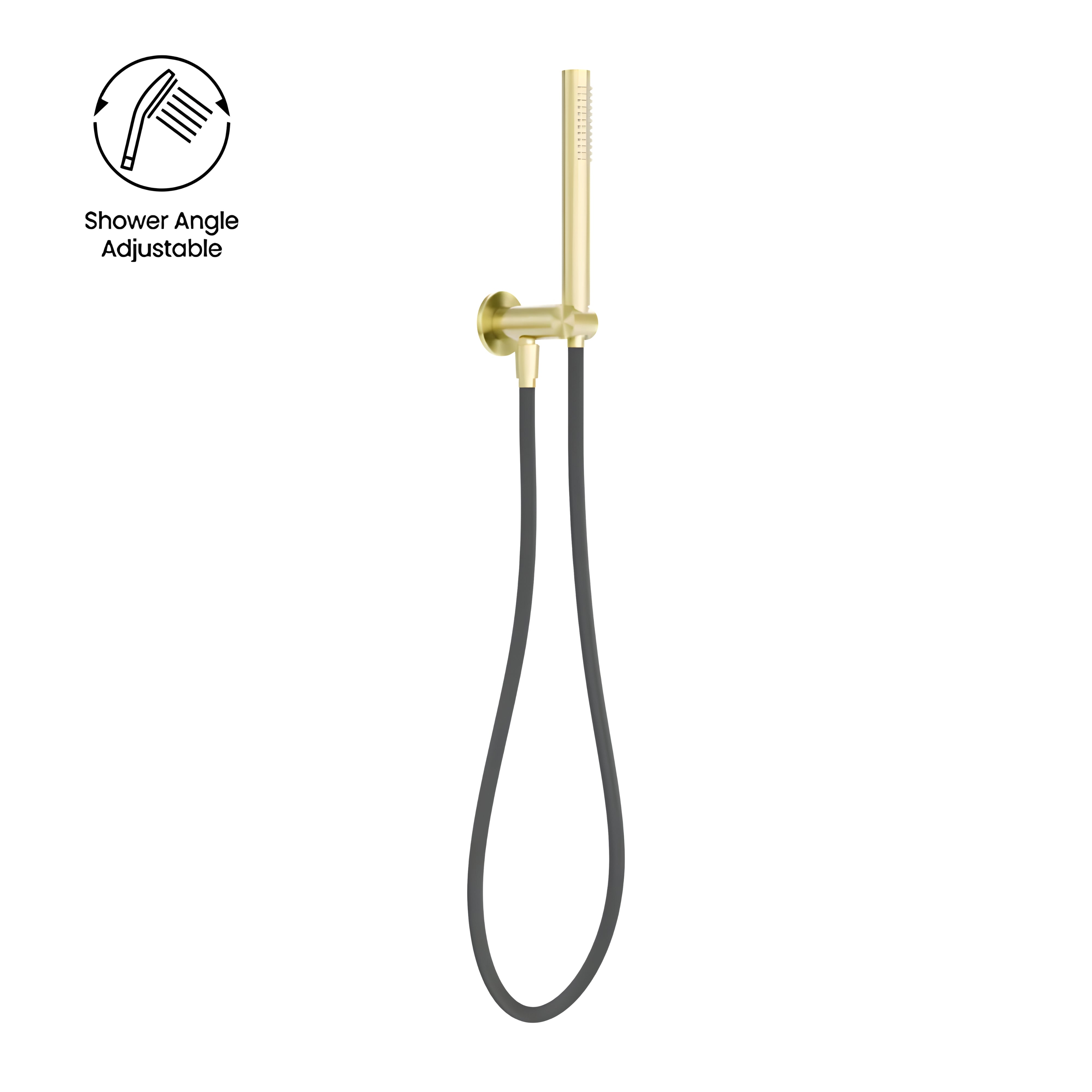 NERO ZEN SHOWER ON BRACKET WITH OUTDOOR SHOWER HOSE BRUSHED GOLD