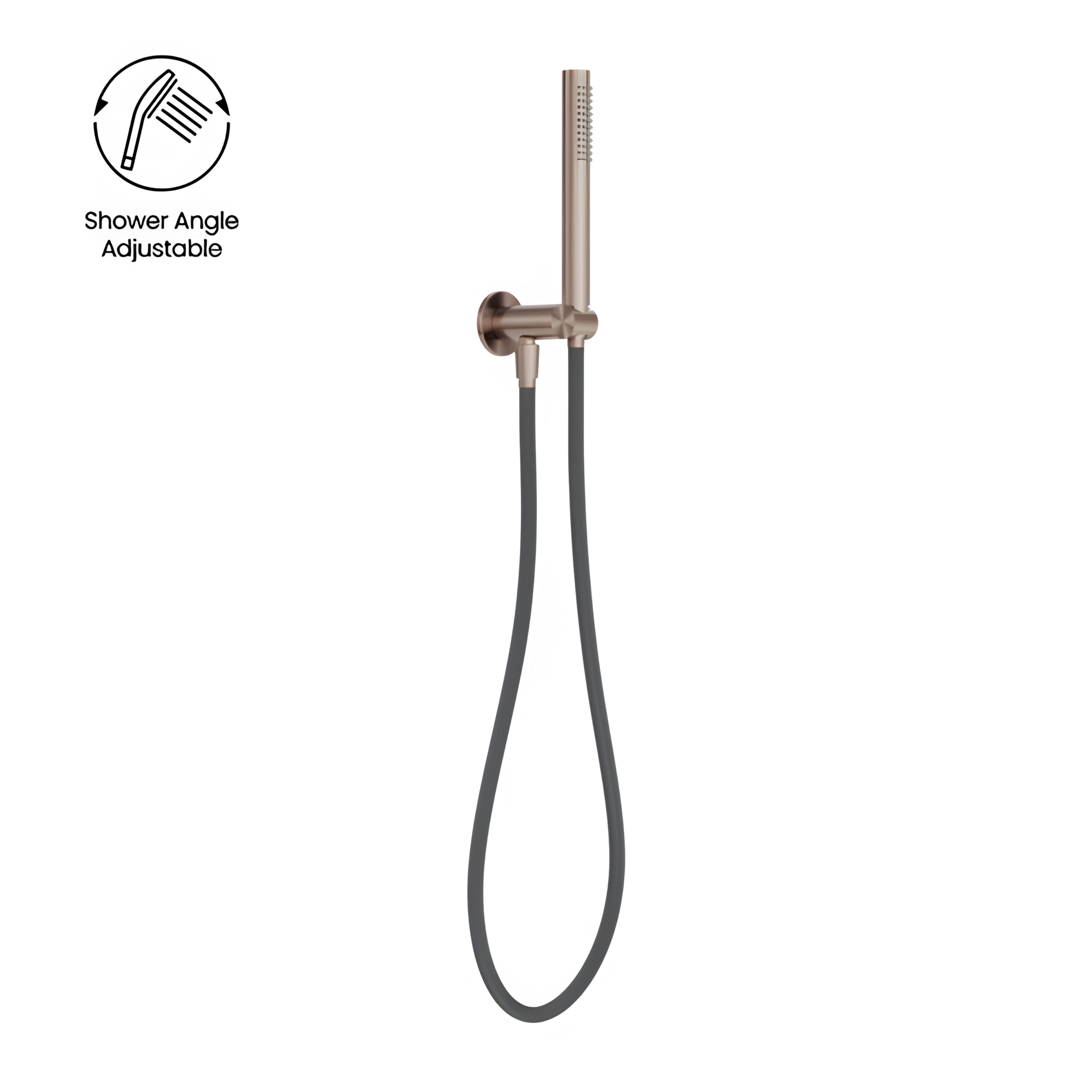 NERO ZEN SHOWER ON BRACKET WITH OUTDOOR SHOWER HOSE BRUSHED BRONZE