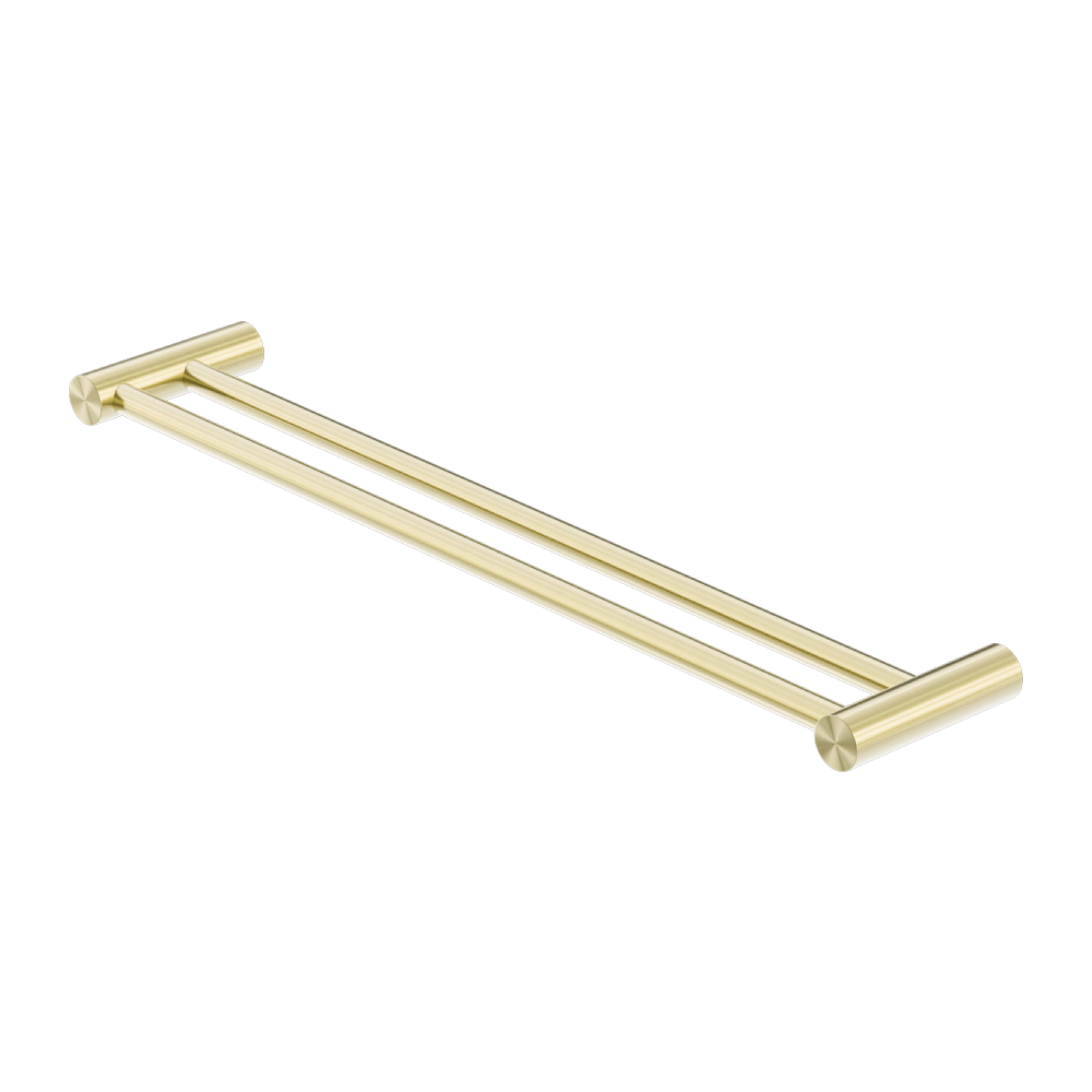 NERO ZEN NON-HEATED DOUBLE TOWEL RAIL BRUSHED GOLD (AVAILABLE IN 600MM AND 800MM)