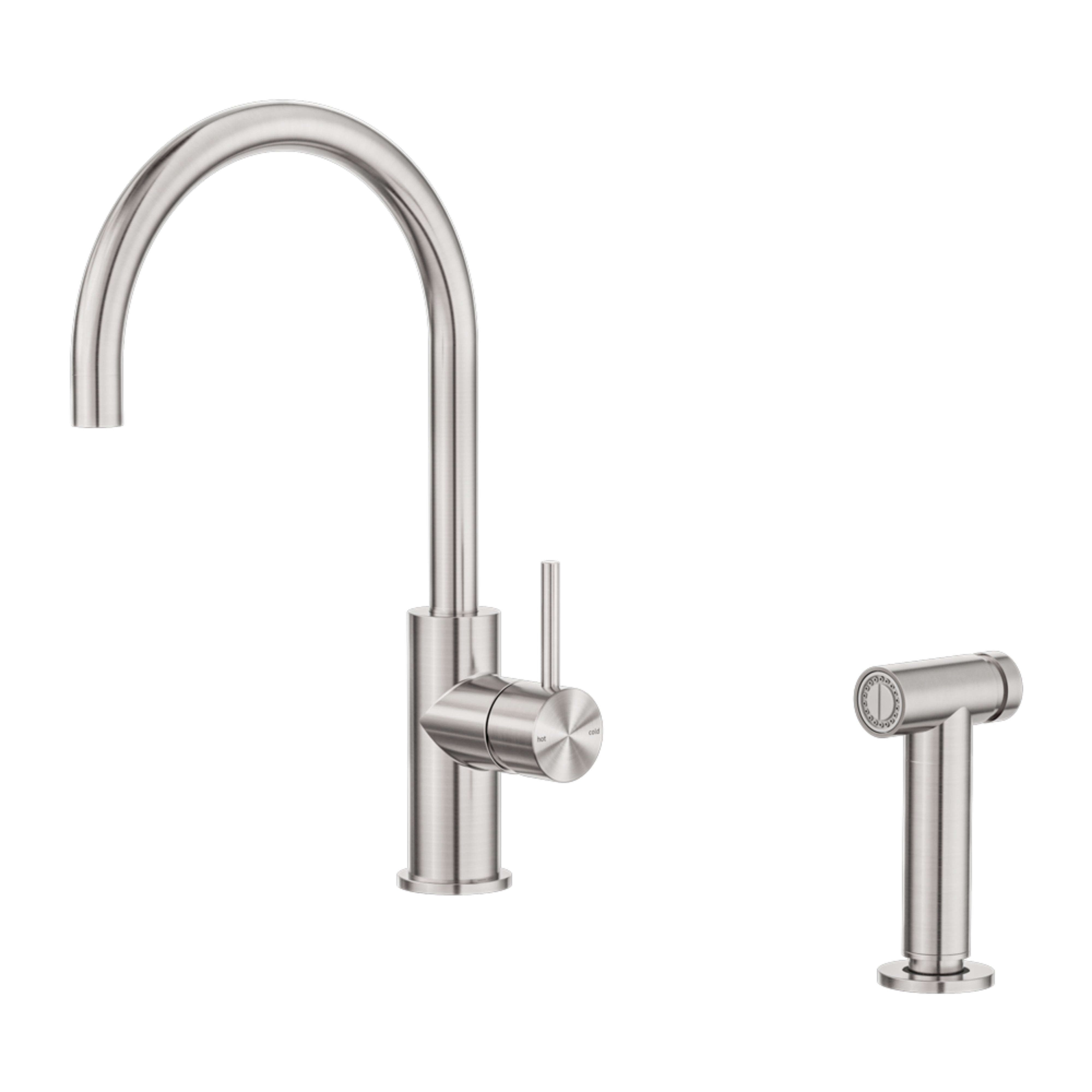 NERO ZEN PULL-OUT SINK MIXER WITH HAND SPRAY 356MM BRUSHED NICKEL