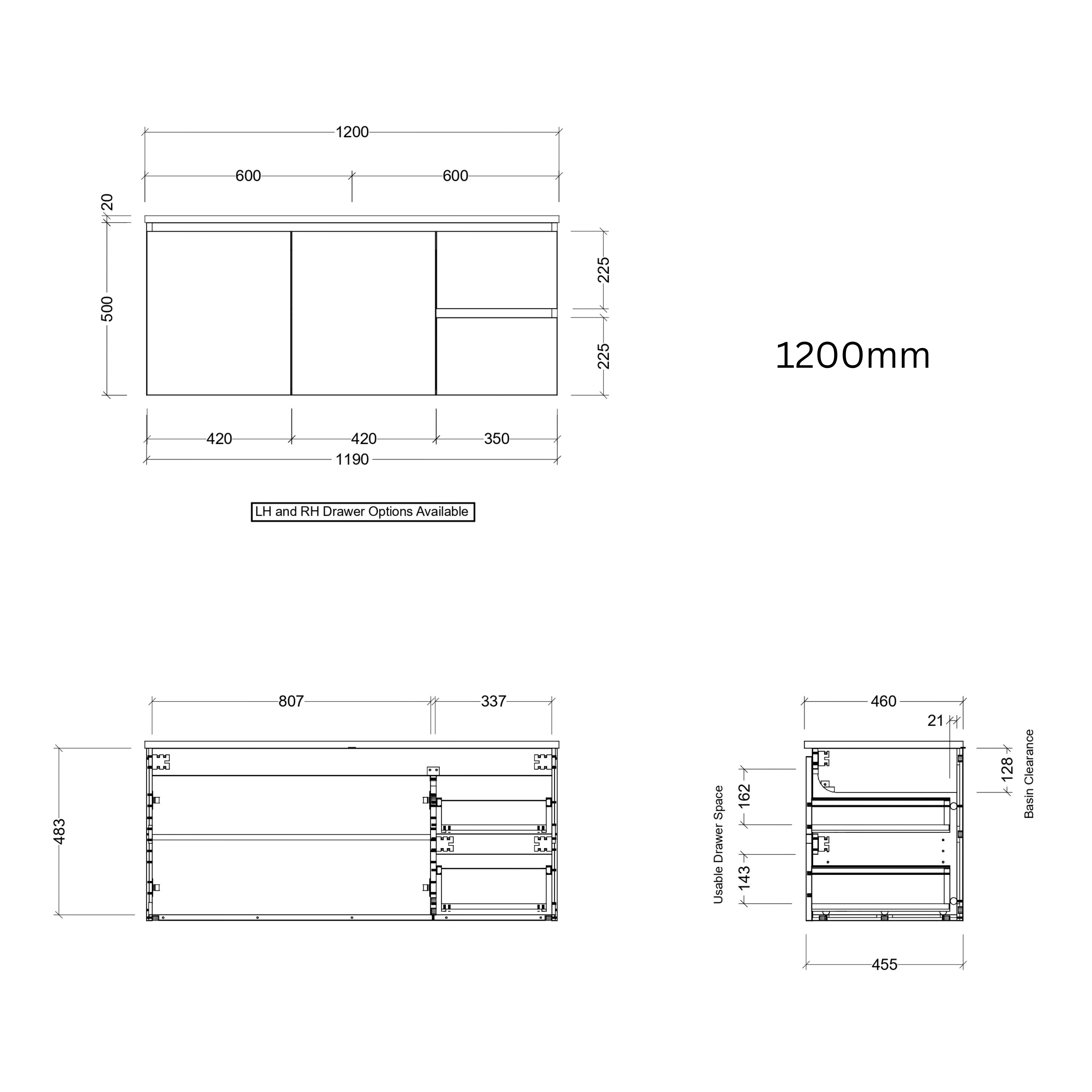 TIMBERLINE NEVADA CUSTOM WALL HUNG VANITY (ALL SIZING)