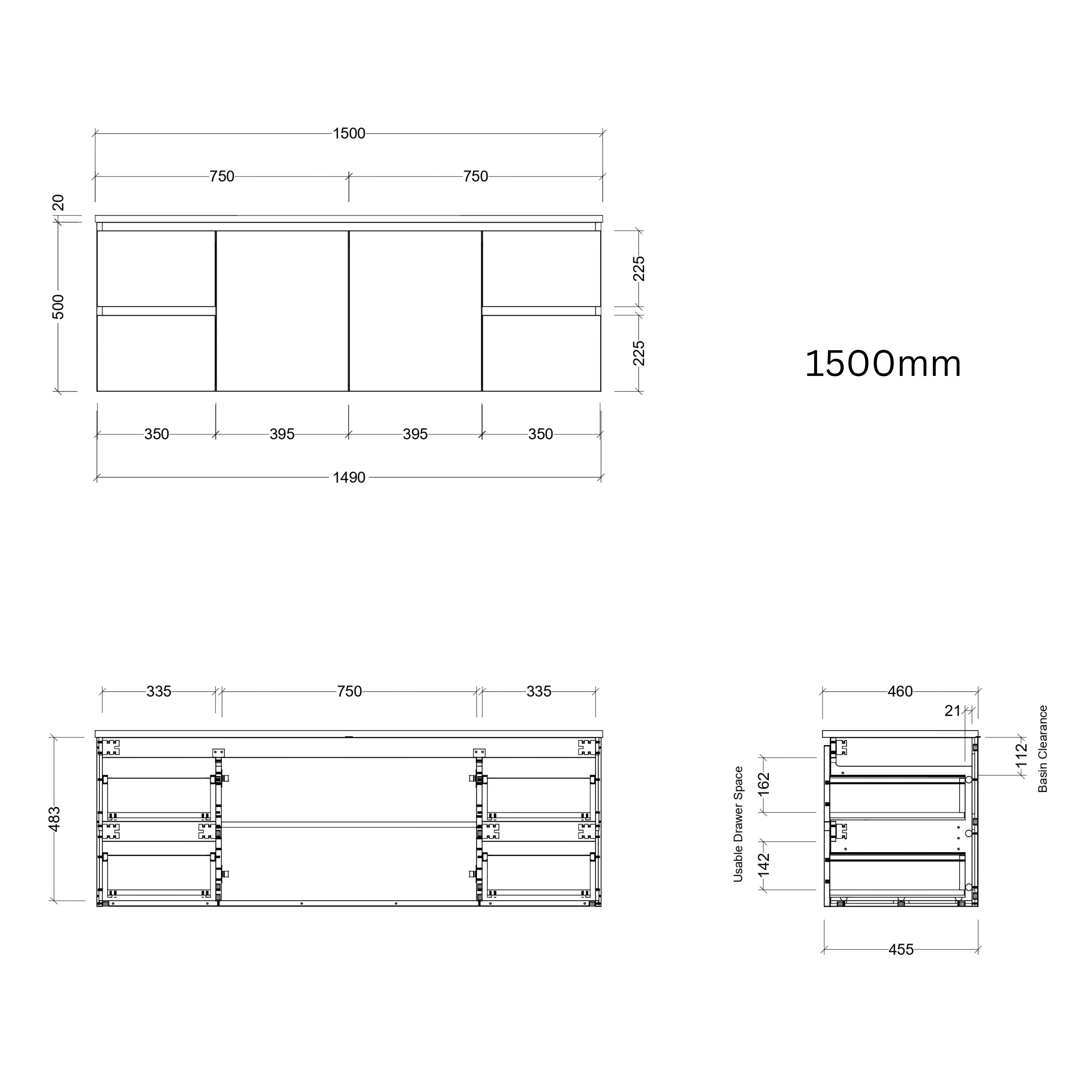 TIMBERLINE NEVADA CUSTOM WALL HUNG VANITY (ALL SIZING)