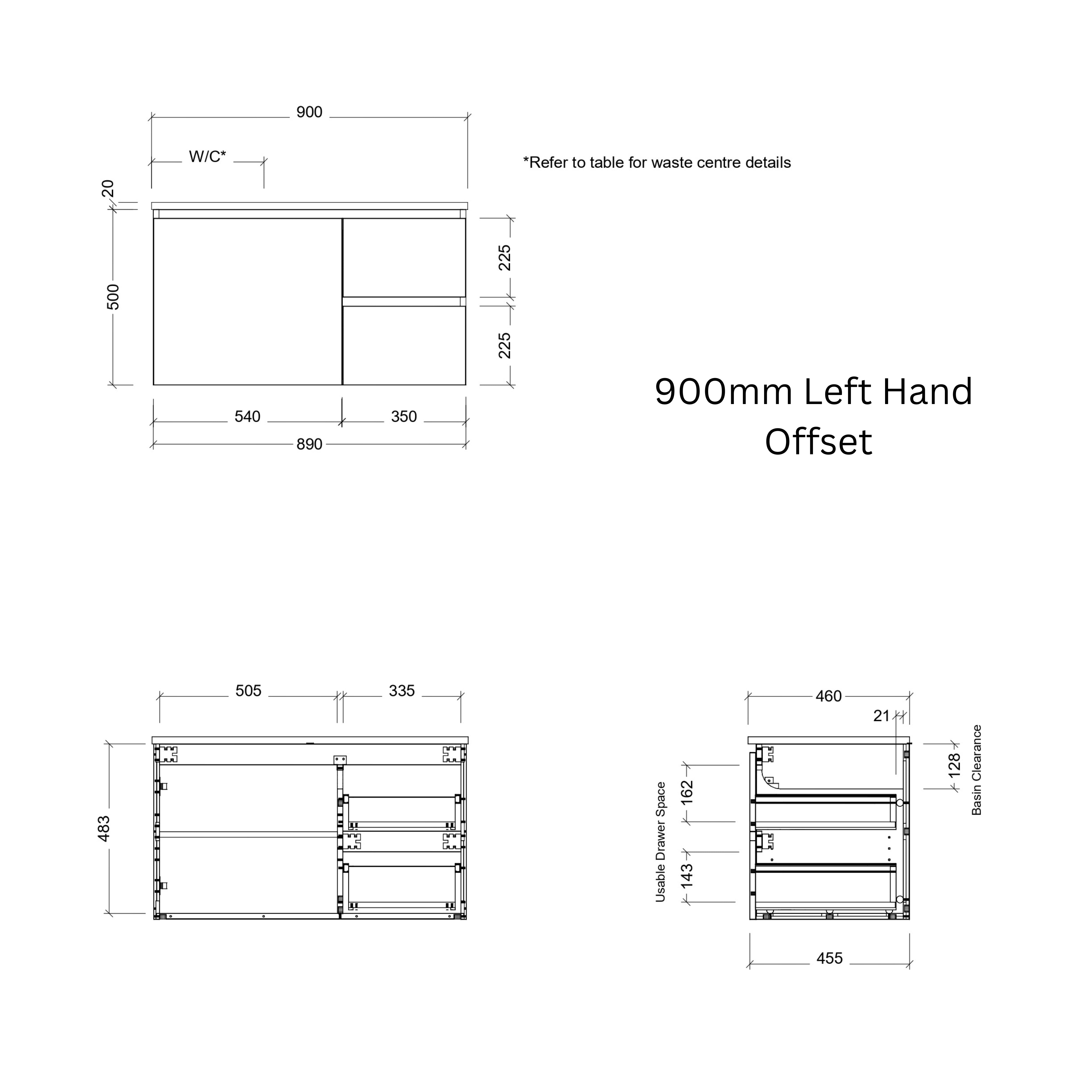 TIMBERLINE NEVADA CUSTOM WALL HUNG VANITY (ALL SIZING)