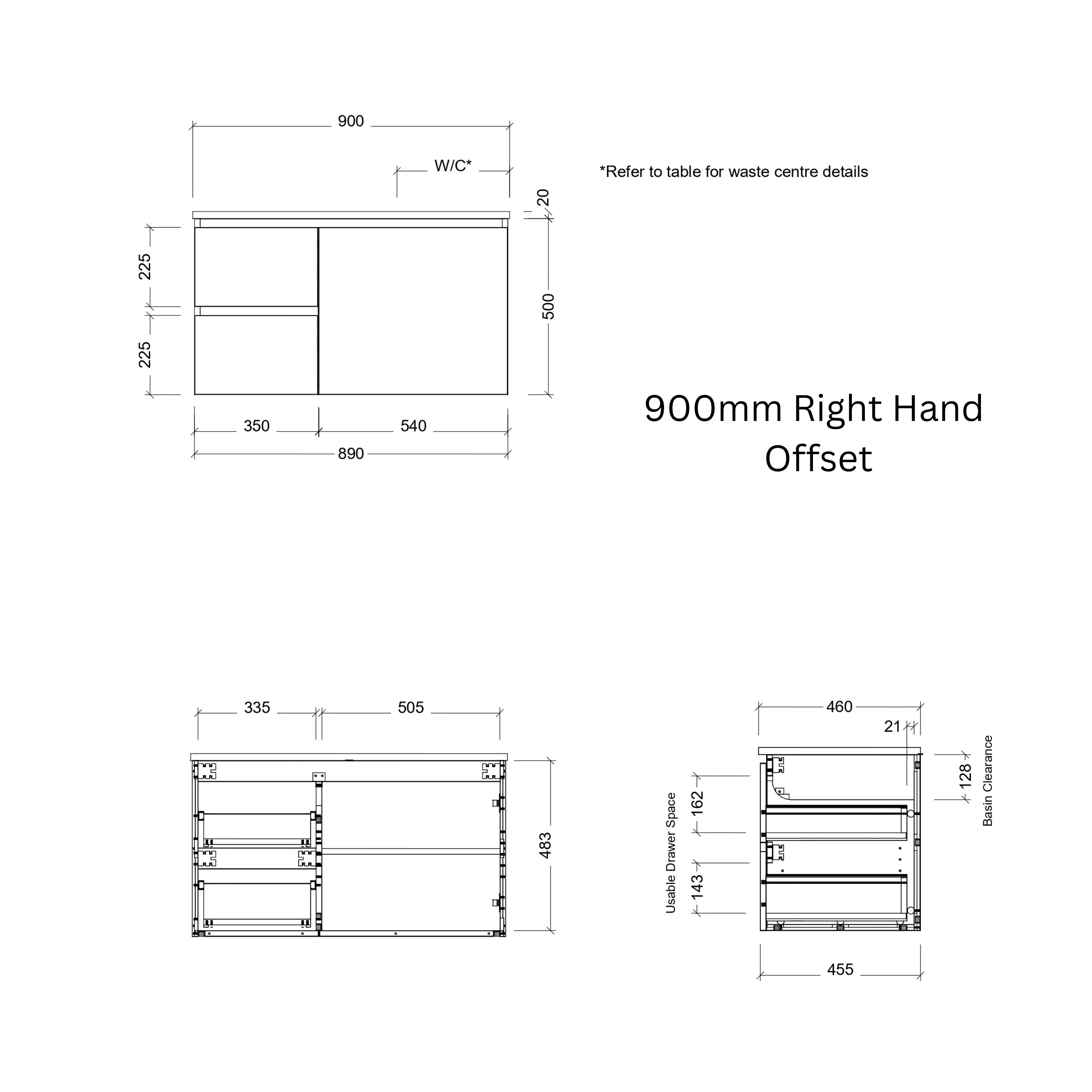 TIMBERLINE NEVADA CUSTOM WALL HUNG VANITY (ALL SIZING)