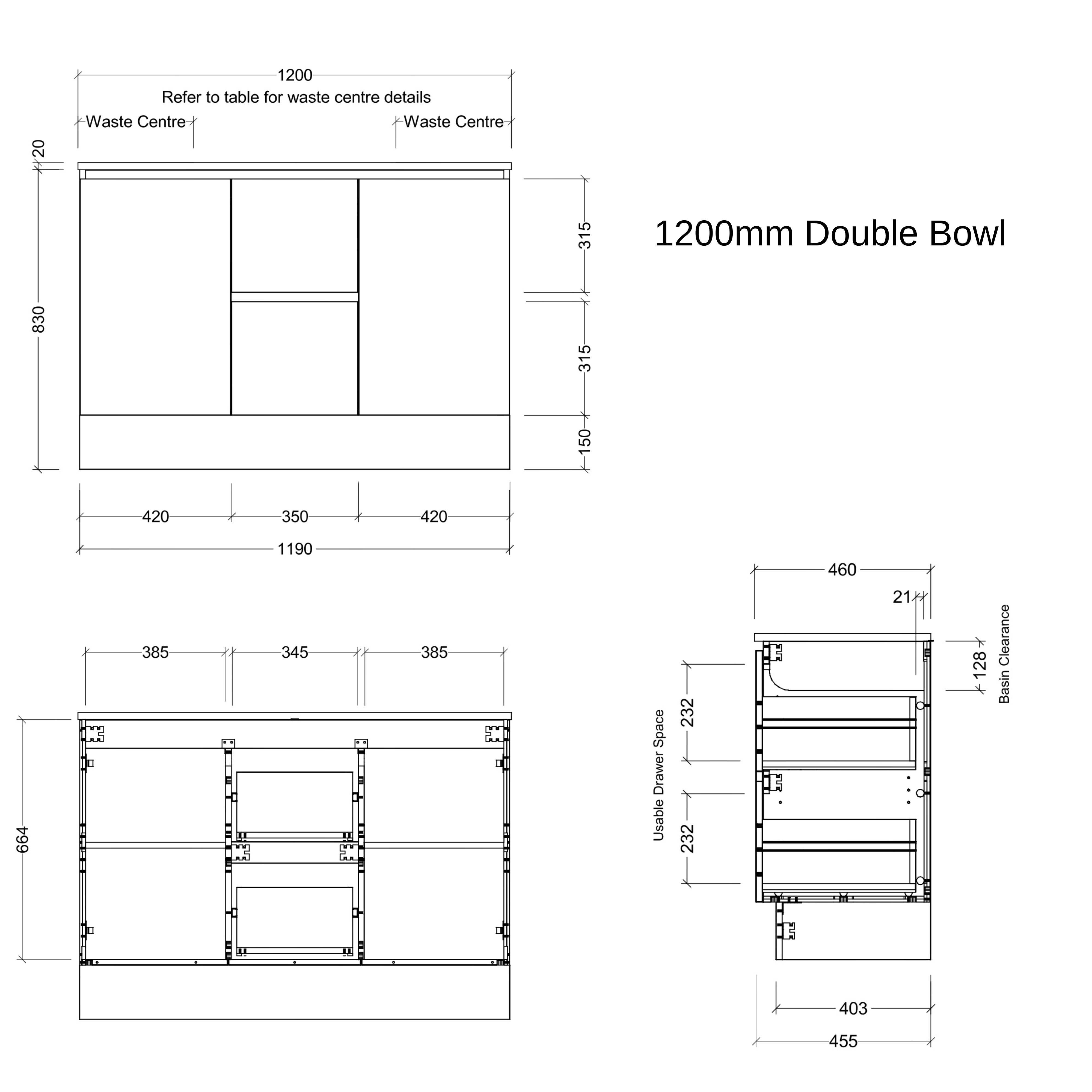 TIMBERLINE NEVADA CUSTOM FLOOR STANDING VANITY (ALL SIZING)