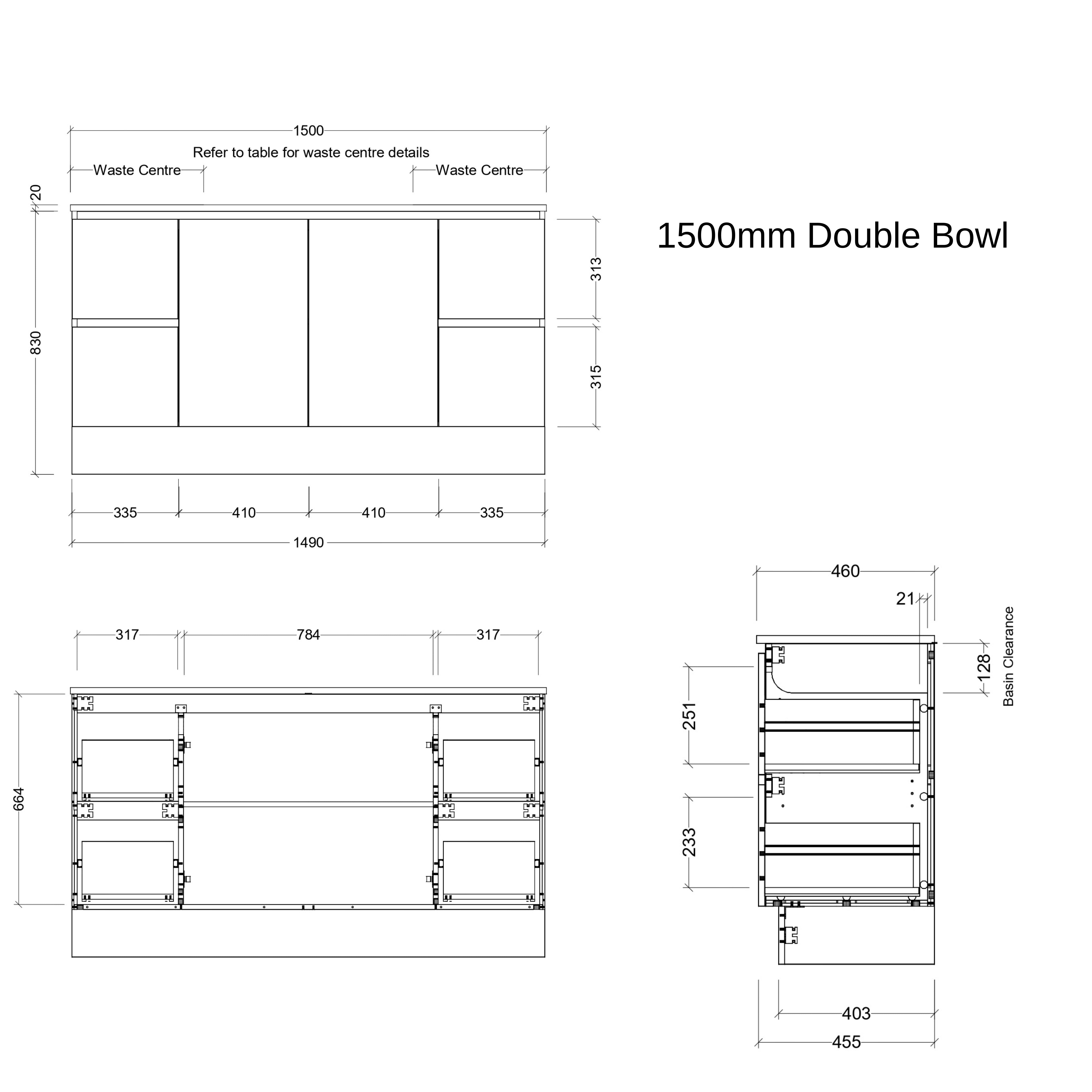 TIMBERLINE NEVADA CUSTOM FLOOR STANDING VANITY (ALL SIZING)