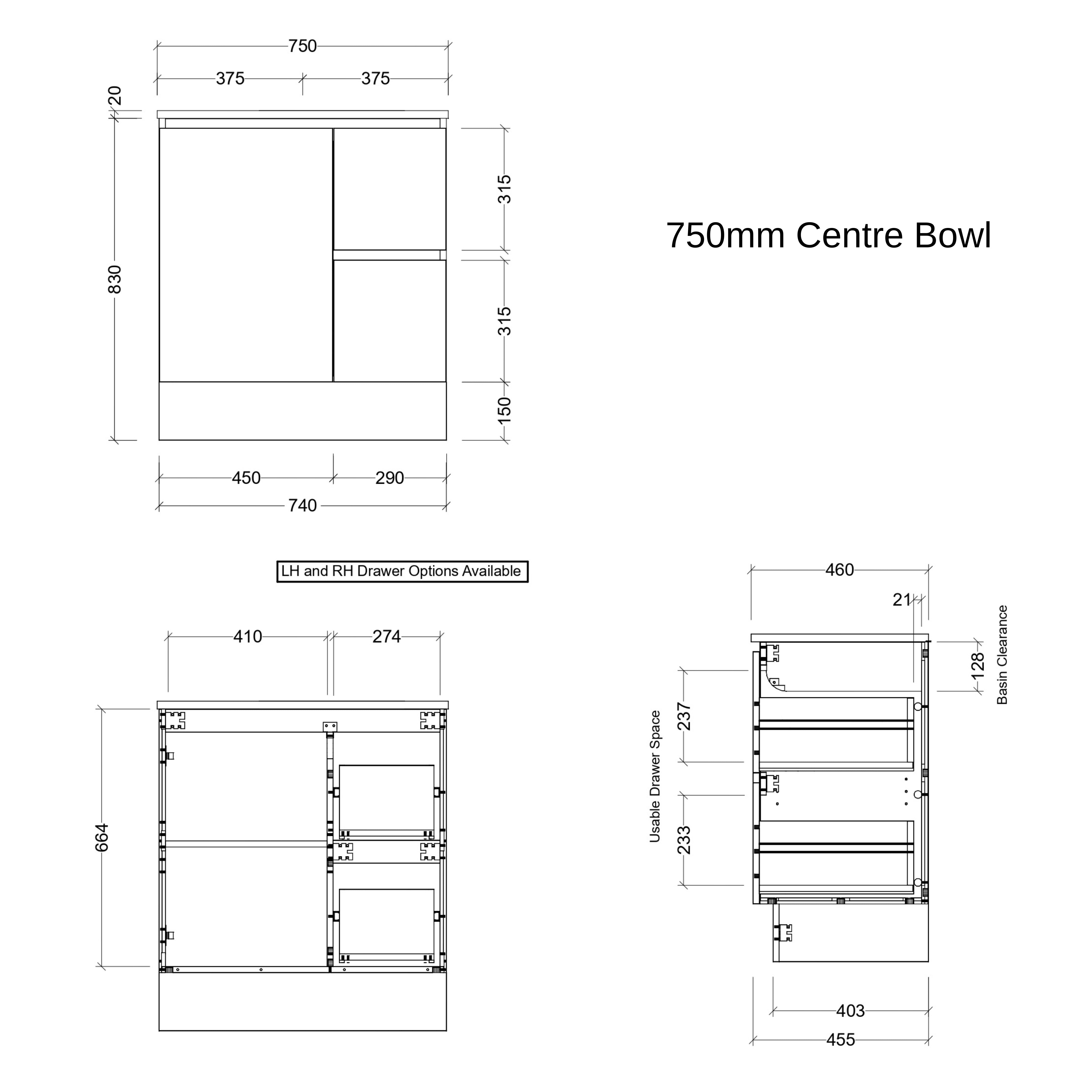 TIMBERLINE NEVADA CUSTOM FLOOR STANDING VANITY (ALL SIZING)