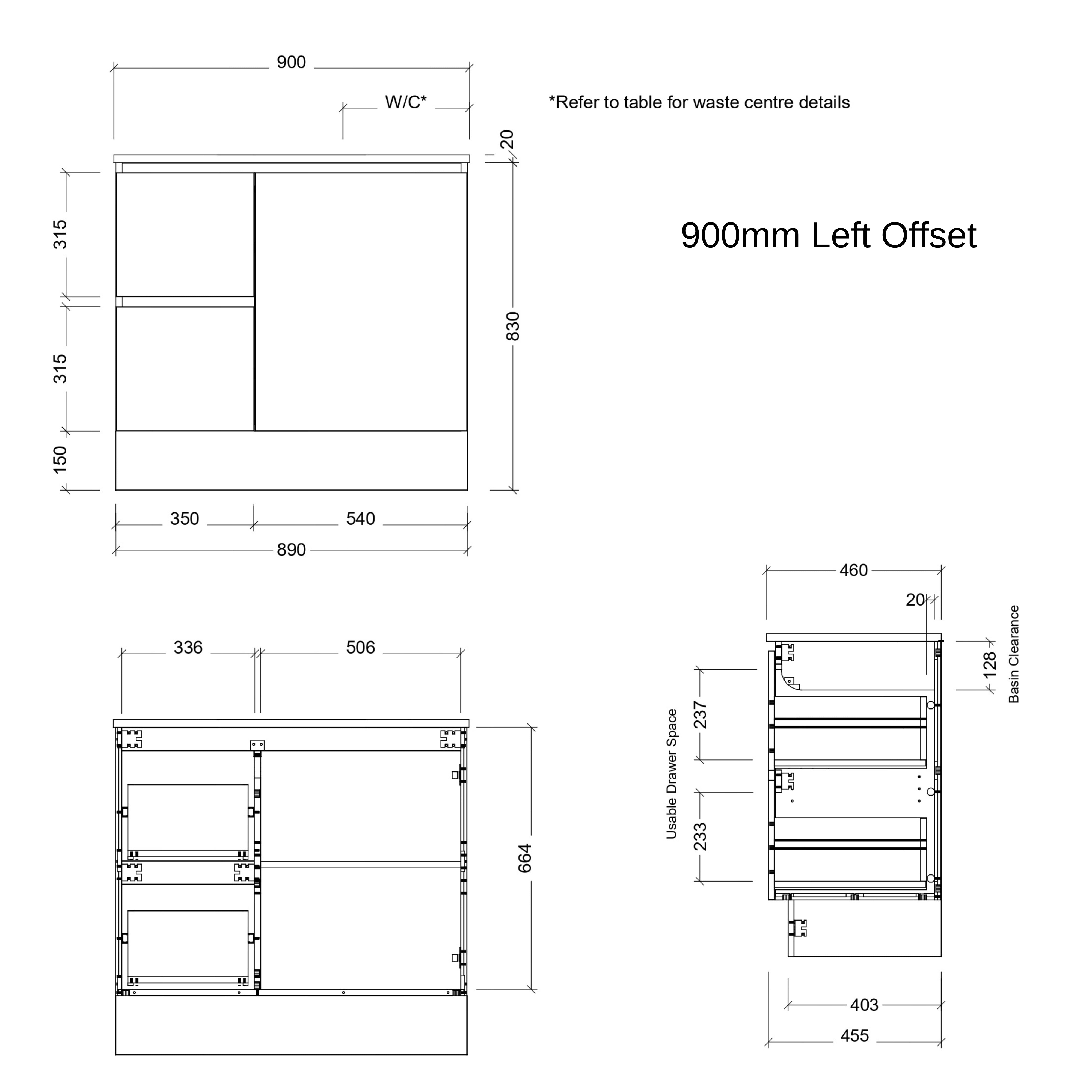 TIMBERLINE NEVADA CUSTOM FLOOR STANDING VANITY (ALL SIZING)