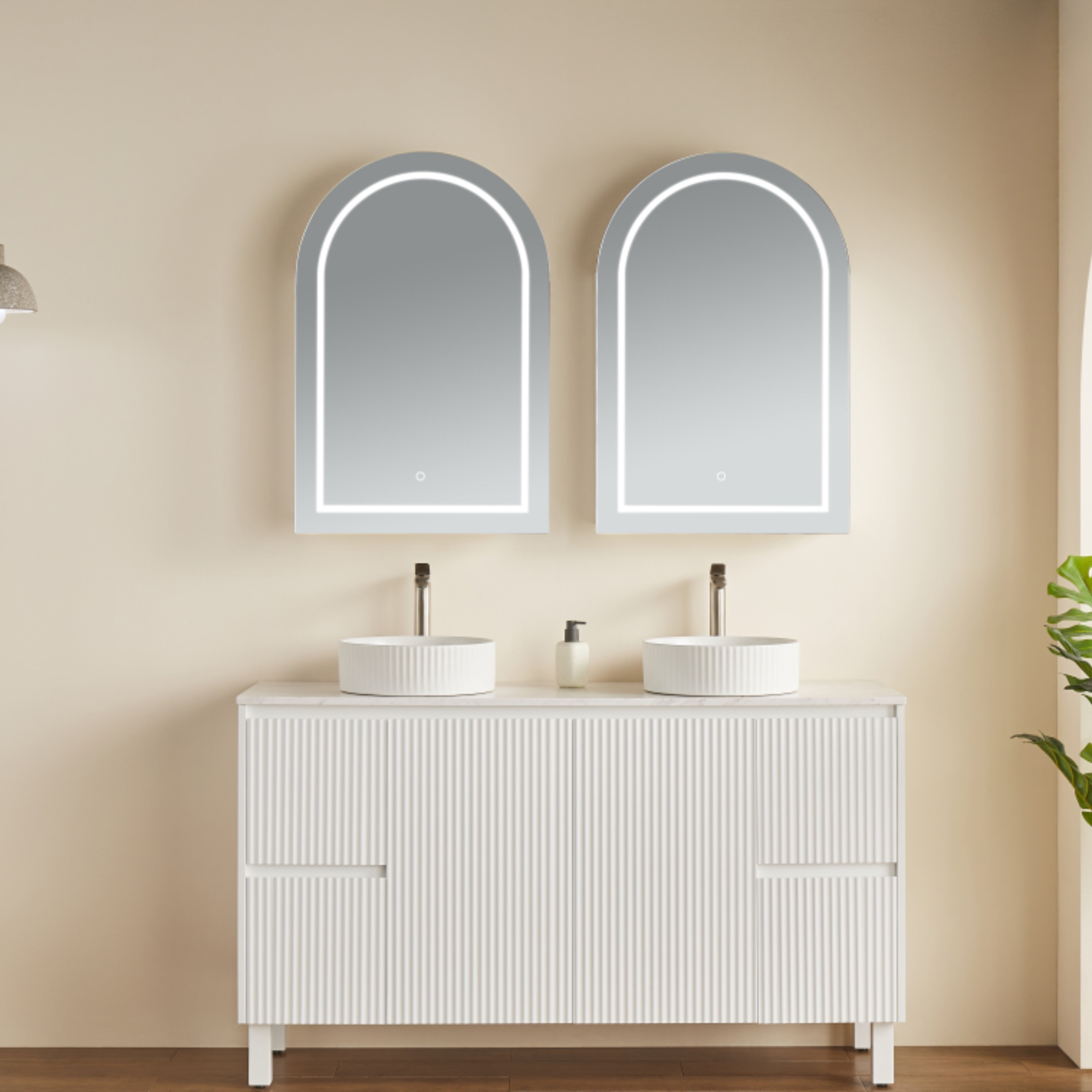 CETO OLIVIA MATTE WHITE LED MIRROR SHAVING CABINET 600X900MM