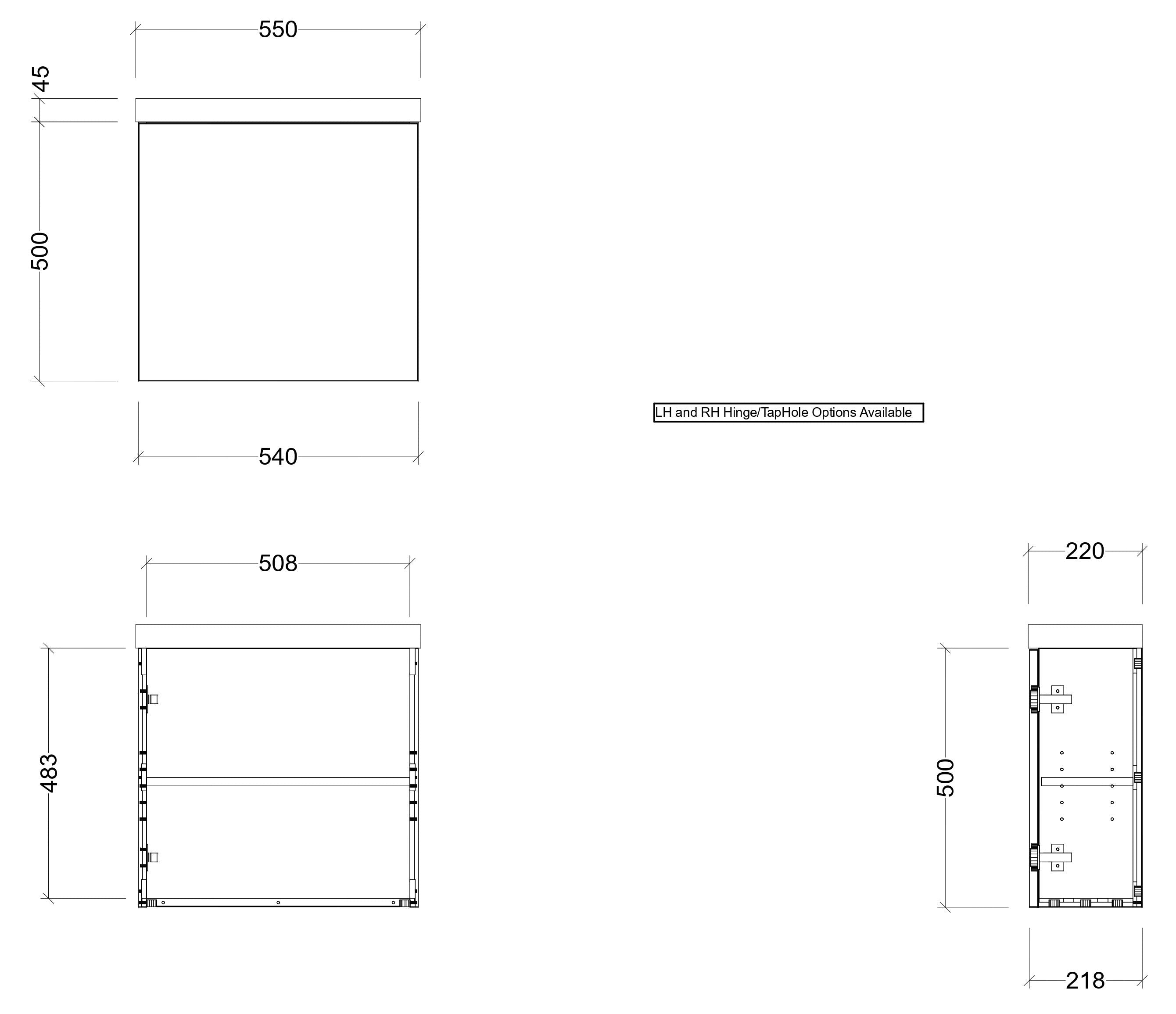 TIMBERLINE OLLIE SPACE SAVING SINGLE BOWL CUSTOM WALL HUNG VANITY