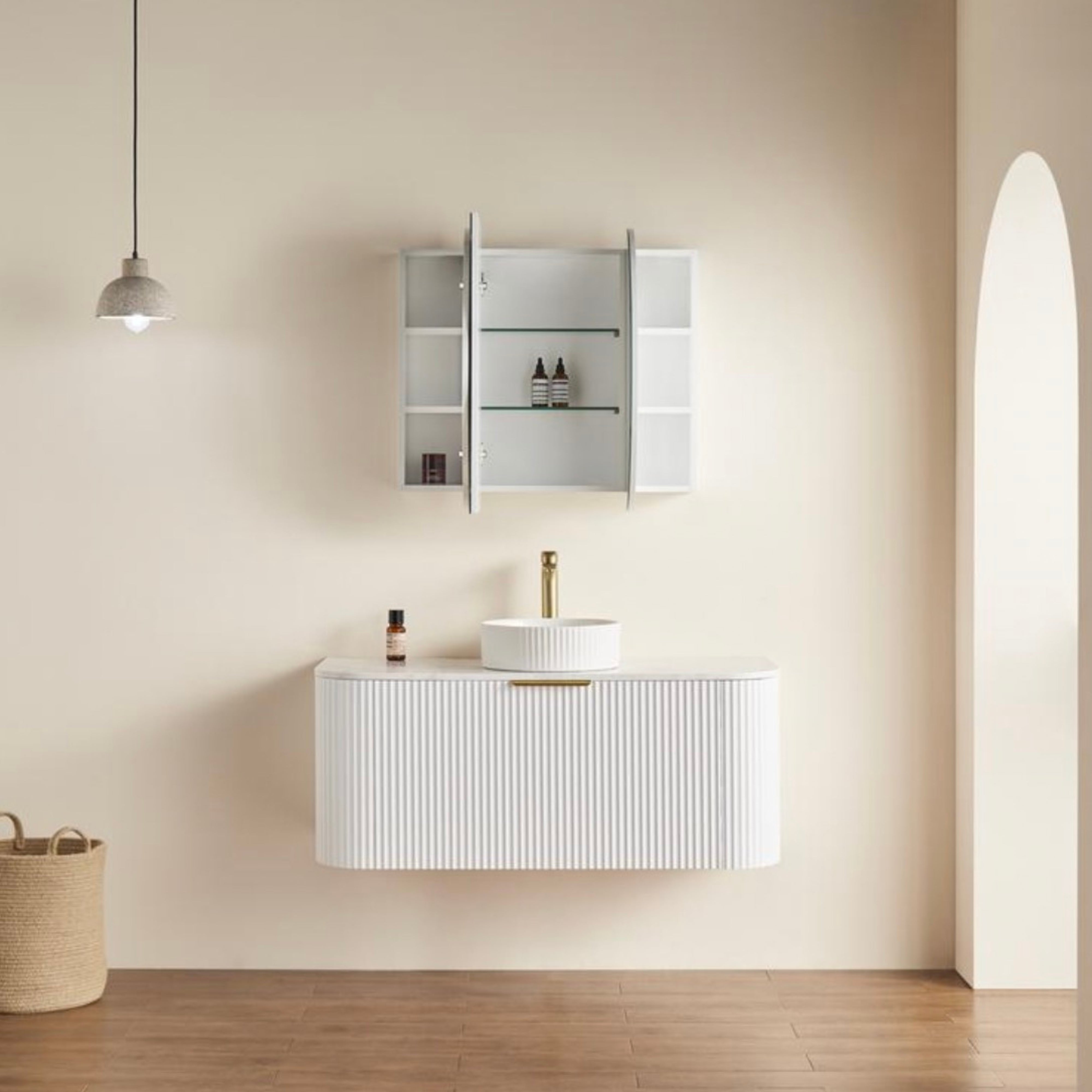 CETO OLIVIA MATTE WHITE MIRROR SHAVING CABINET 750X1200MM