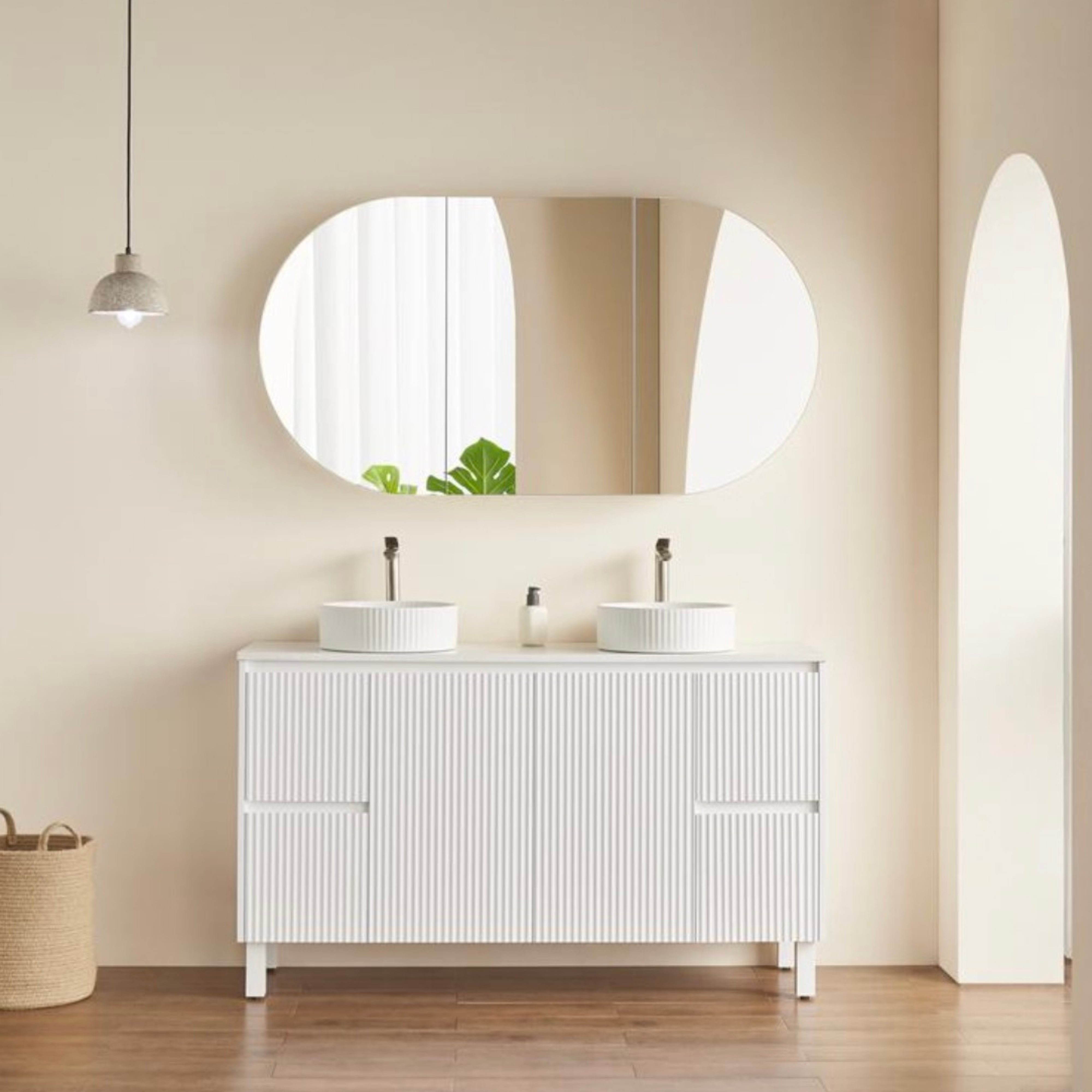 CETO OLIVIA MATTE WHITE MIRROR SHAVING CABINET 800X1500MM