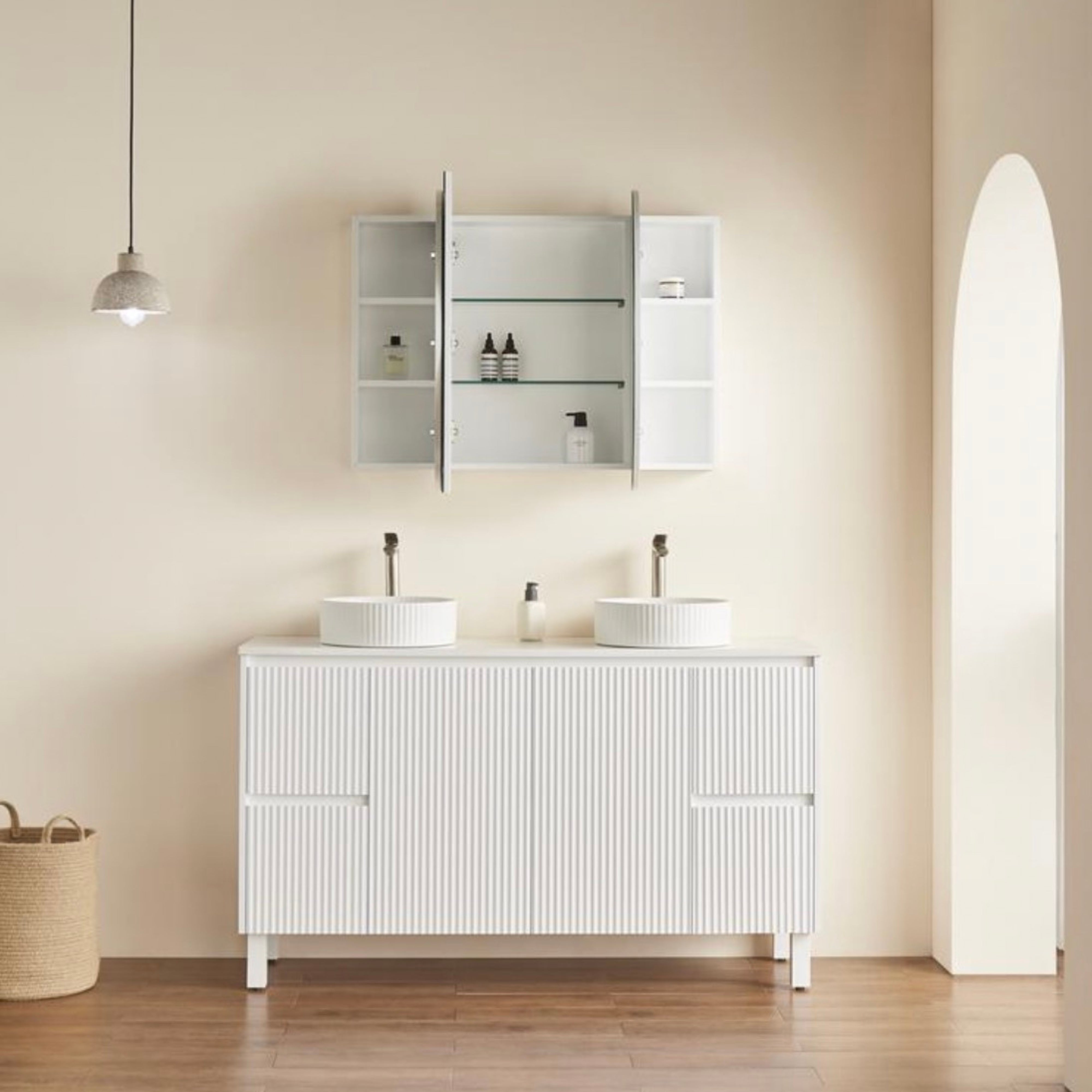 CETO OLIVIA MATTE WHITE MIRROR SHAVING CABINET 800X1500MM