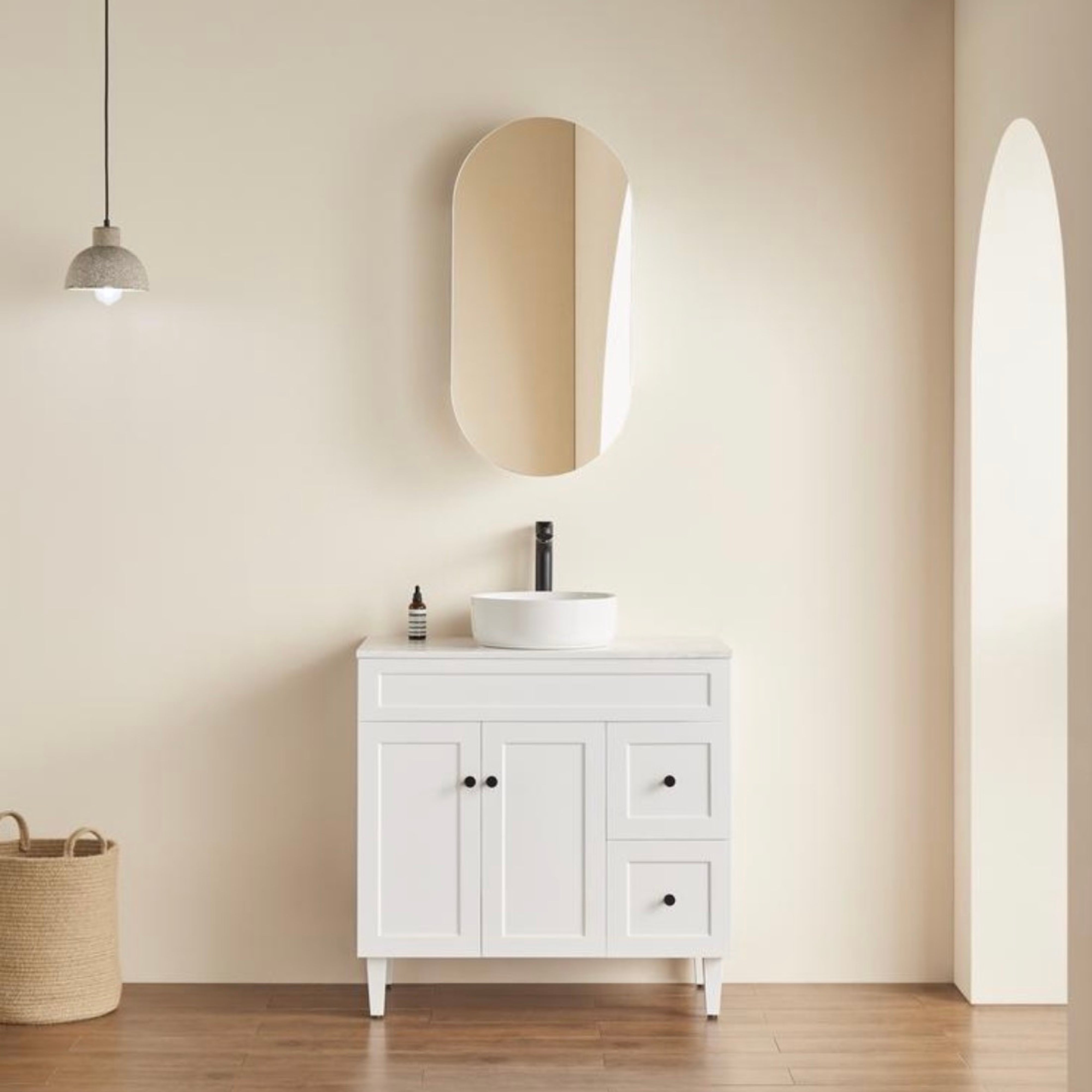 CETO OLIVIA MATTE WHITE MIRROR SHAVING CABINET 450X900MM