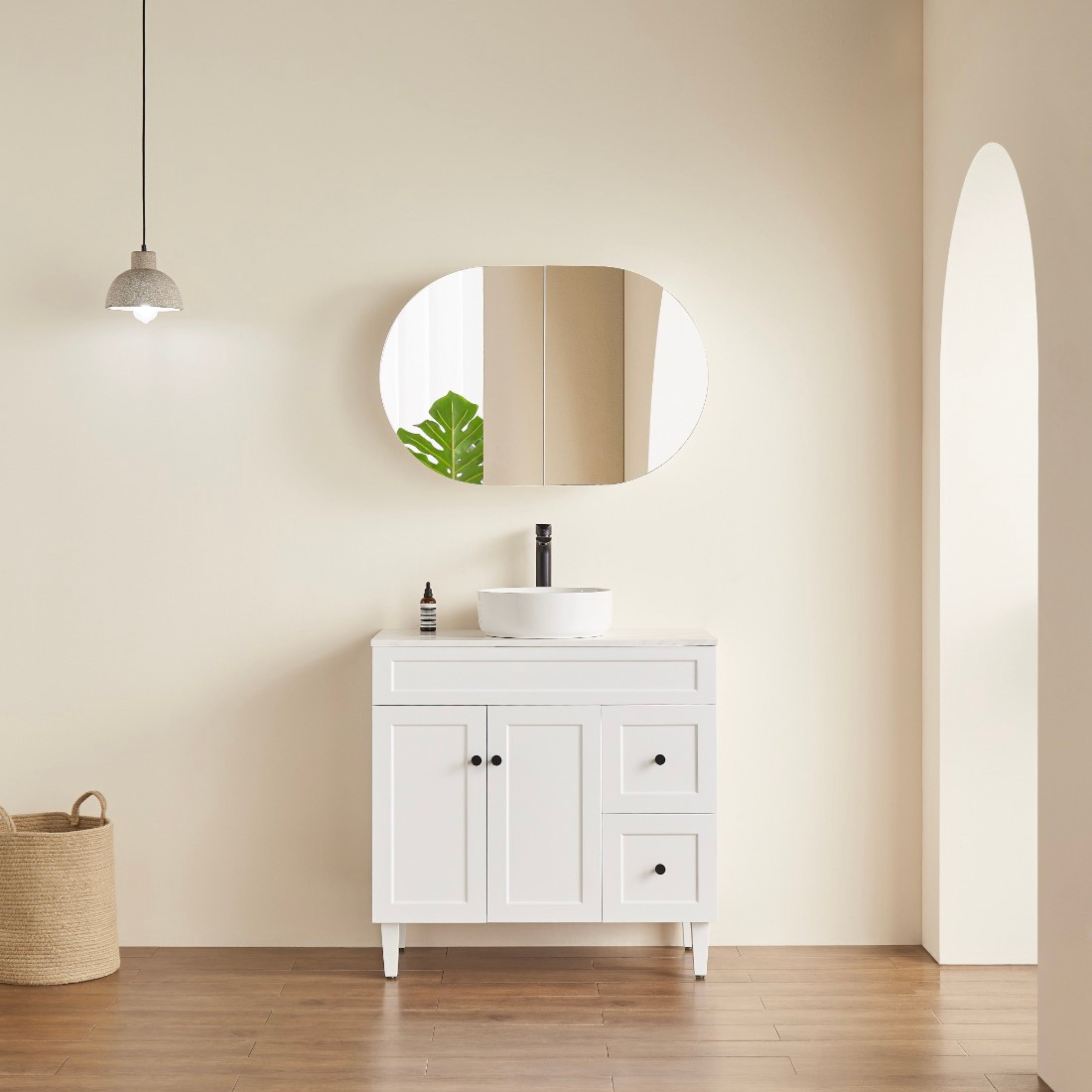 CETO OLIVIA MATTE WHITE MIRROR SHAVING CABINET 600X900MM