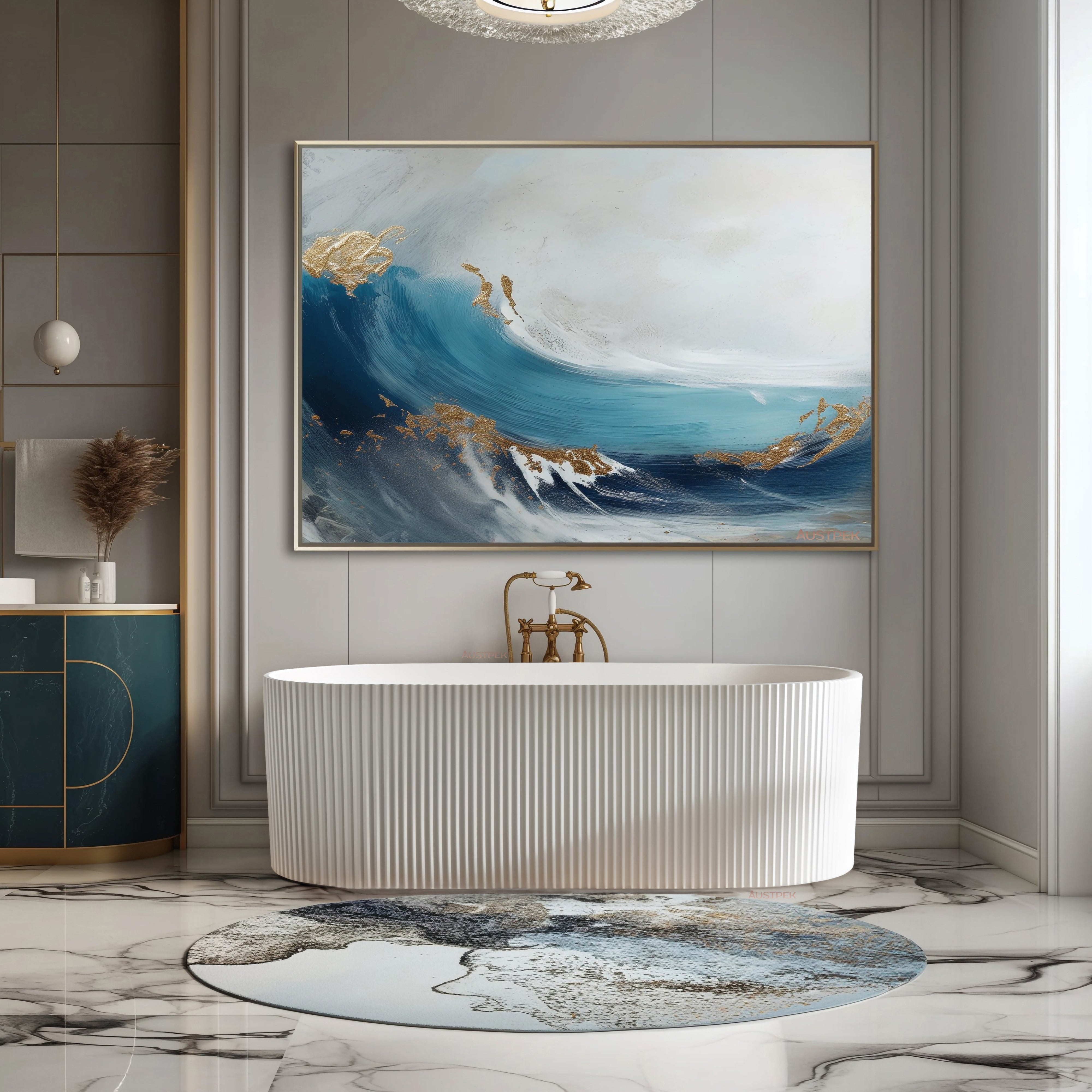 RIVA OSLO V-GROOVE FREESTANDING BATHTUB GLOSS WHITE (AVAILABLE IN 1500MM AND 1700MM)