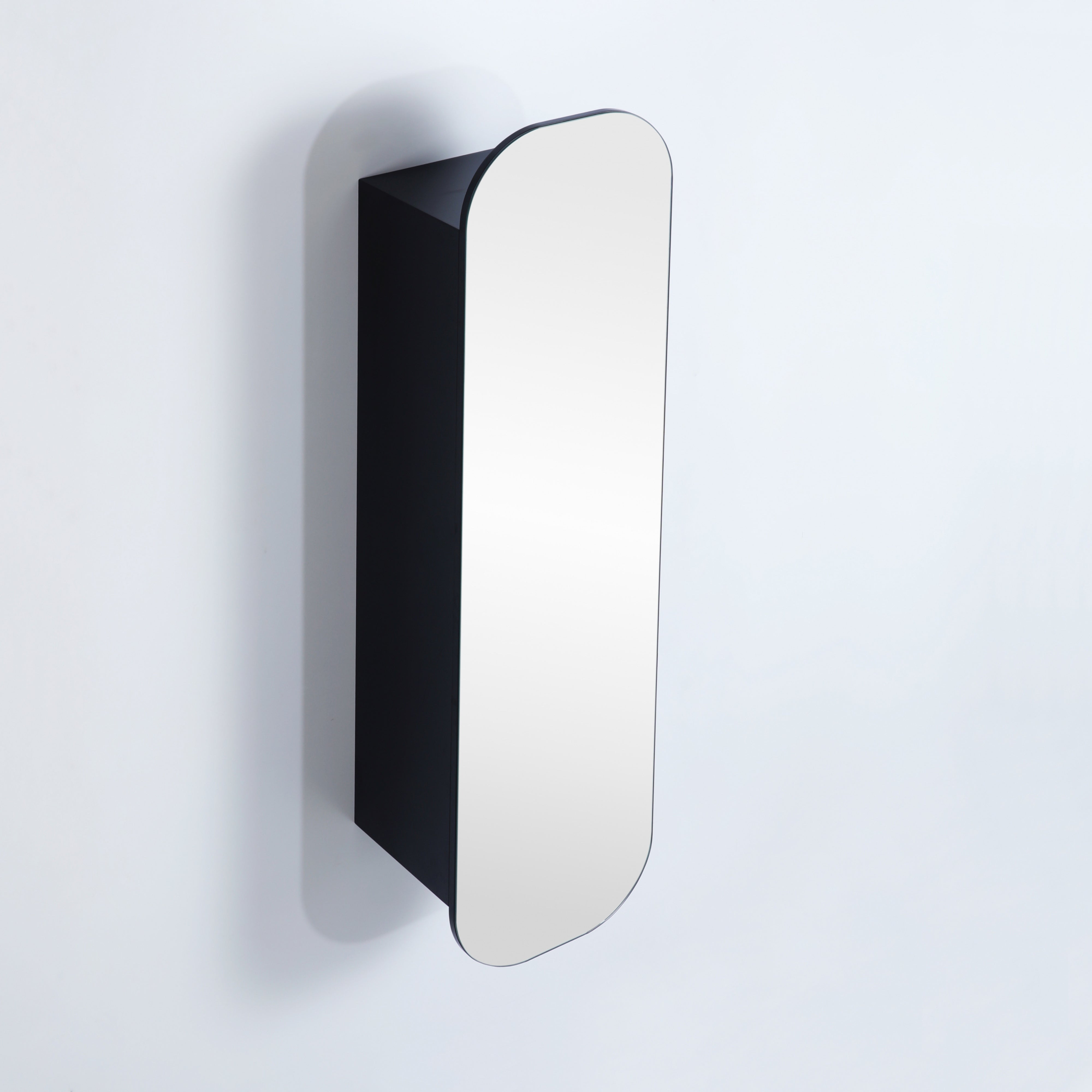 CETO OLIVIA MATTE BLACK TALL BOY MIRROR SHAVING CABINET 1500X400MM