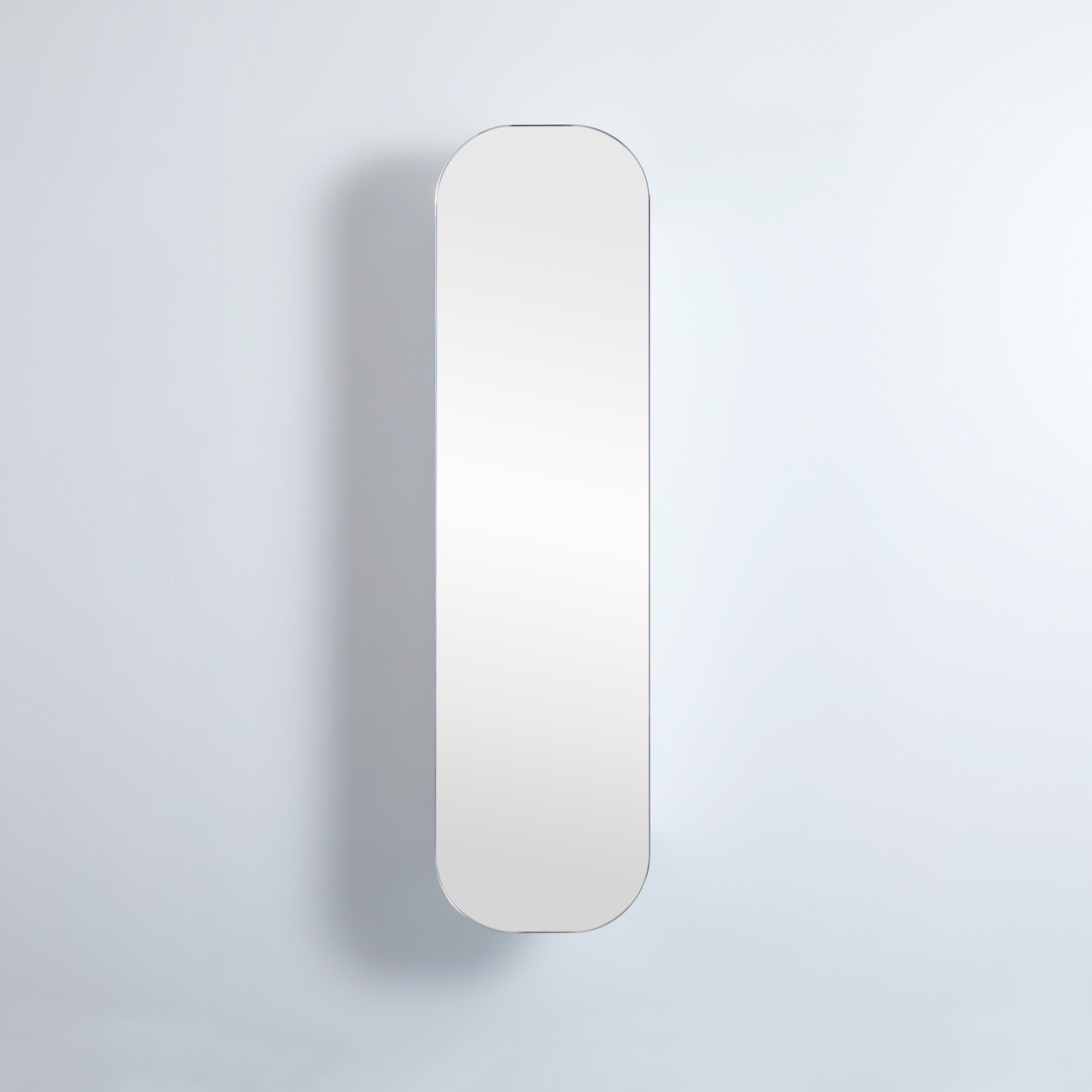 CETO OLIVIA MATTE WHITE TALL BOY MIRROR SHAVING CABINET 1500X400MM