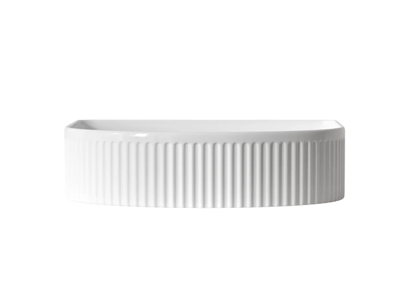 OTTI ARCHIE FLUTED ABOVE COUNTER CERAMIC BASIN GLOSS WHITE 415MM