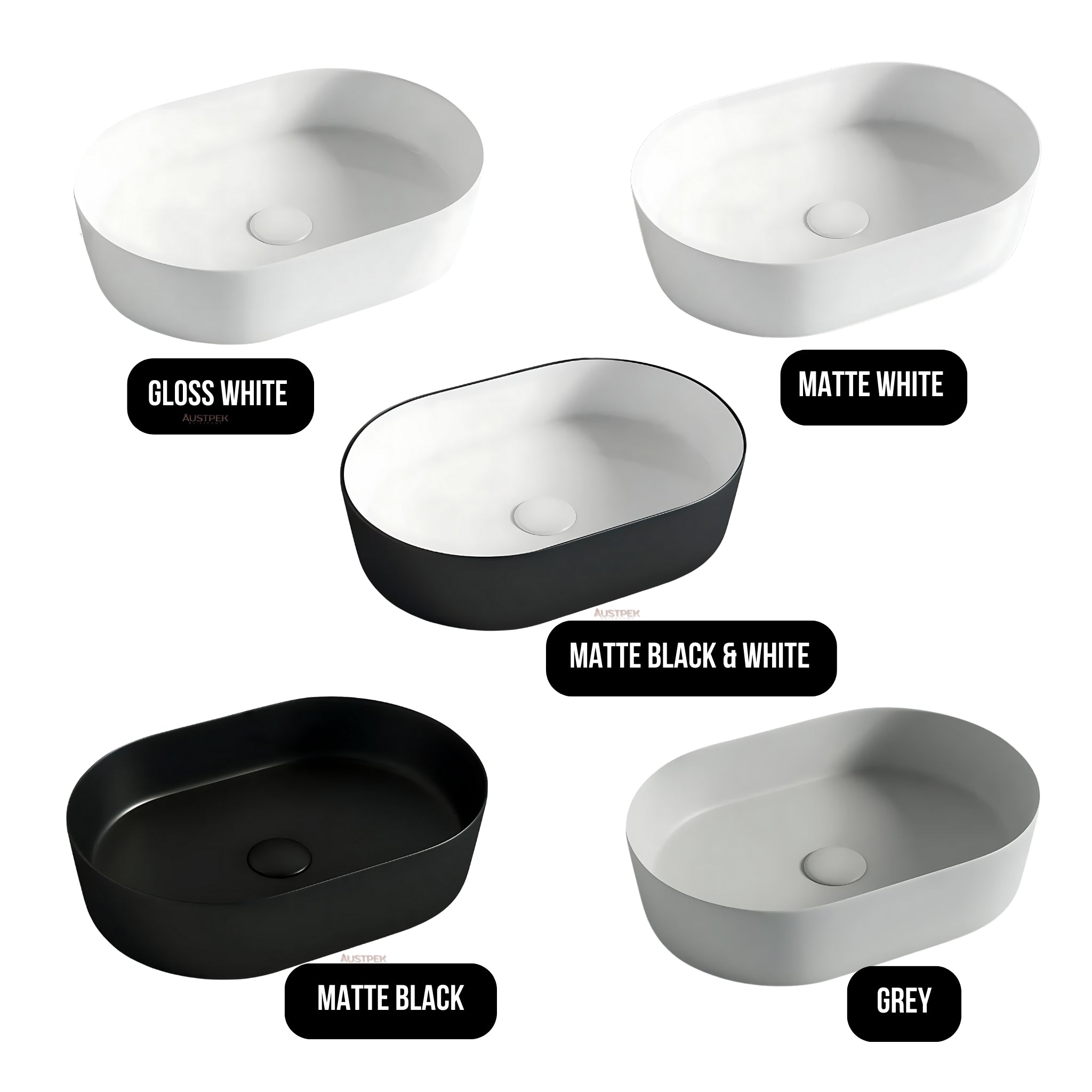 OTTI QUAY OVAL BASIN MATTE GREY 500MM