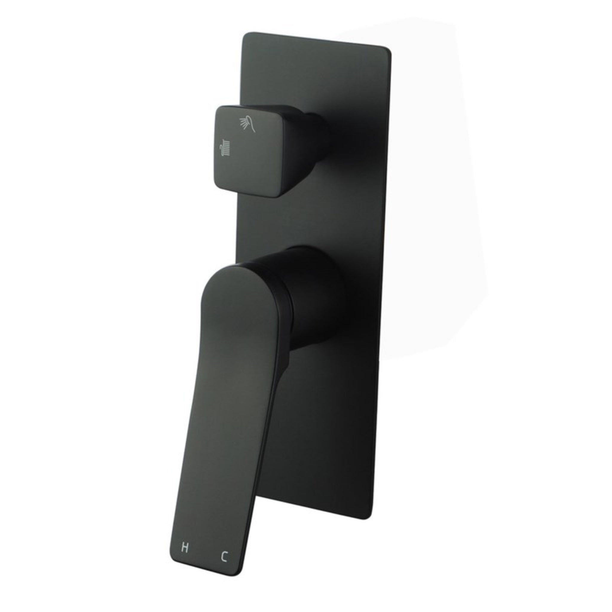 AQUAPERLA RUSHY WALL MIXER WITH DIVERTER 205MM MATTE BLACK