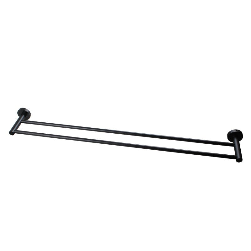 AQUAPERLA LUCID PIN CUTTABLE DOUBLE TOWEL RAIL 790MM BLACK