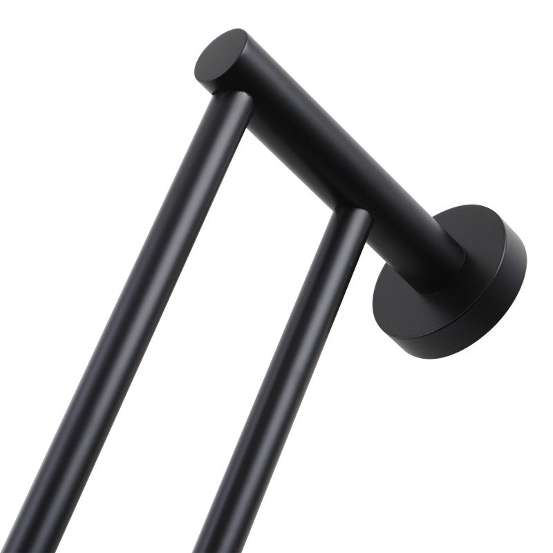 AQUAPERLA LUCID PIN CUTTABLE DOUBLE TOWEL RAIL 790MM BLACK