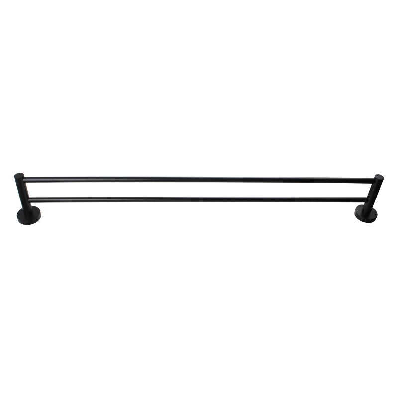 AQUAPERLA LUCID PIN CUTTABLE DOUBLE TOWEL RAIL 790MM BLACK