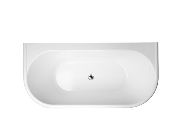 DECINA OXFORD BACK-TO-WALL FREESTANDING BATH GLOSS WHITE 1700MM