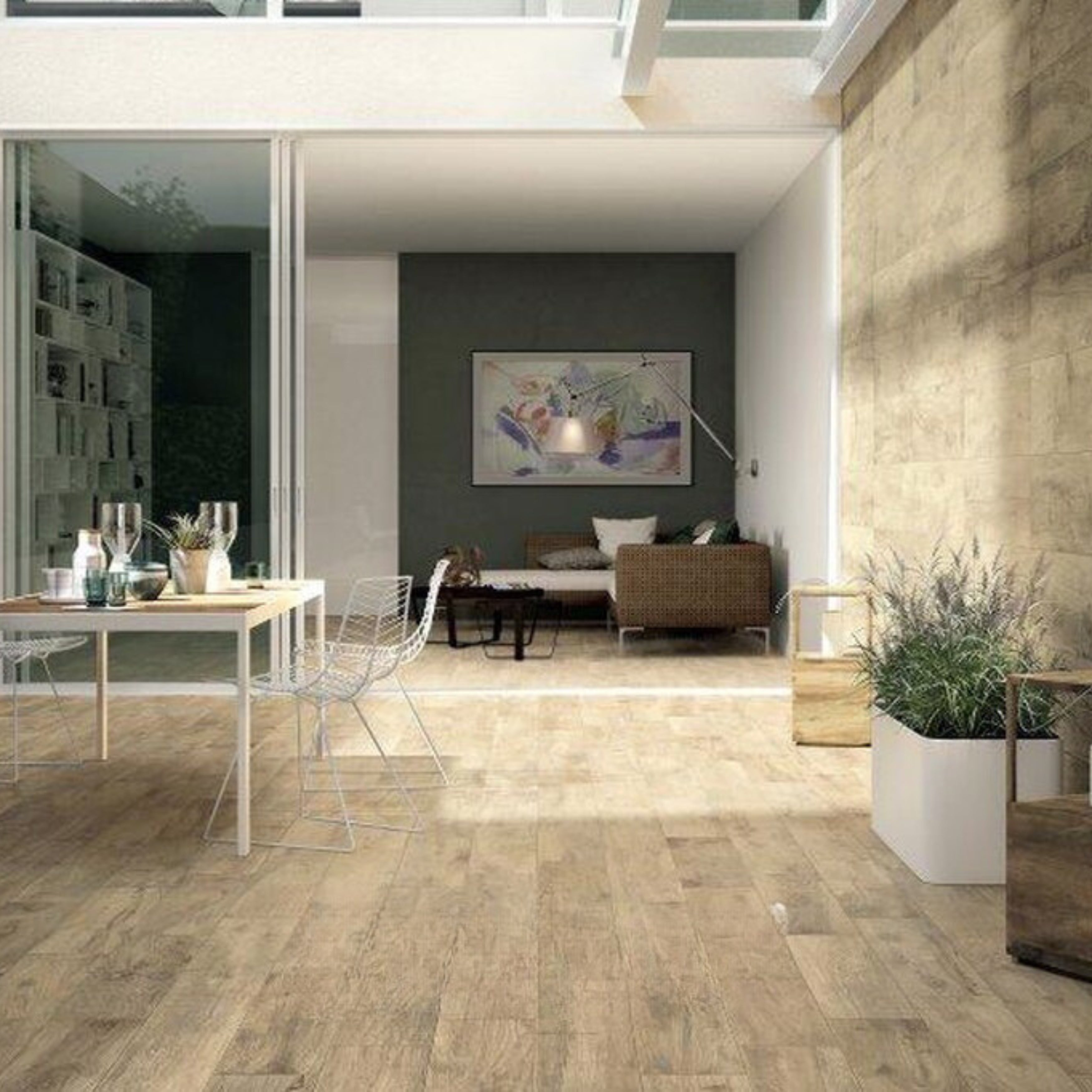 EVERSTONE WOODLAND OAK NATURAL 1200X200MM PLANK TILE (PER BOX)