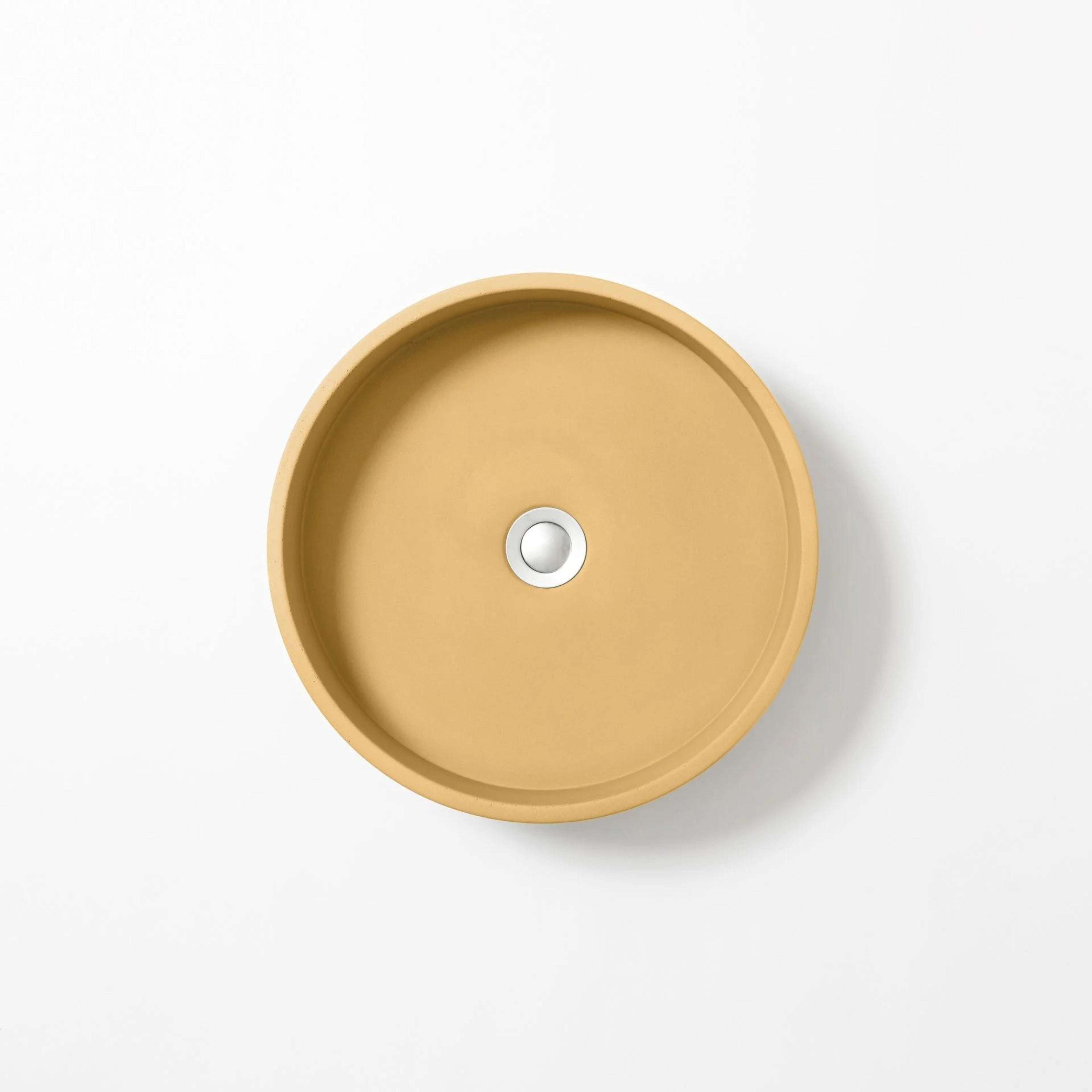 CONCRETE STUDIO WIRLI ABOVE COUNTER BASIN ROUND OCHRE 385MM