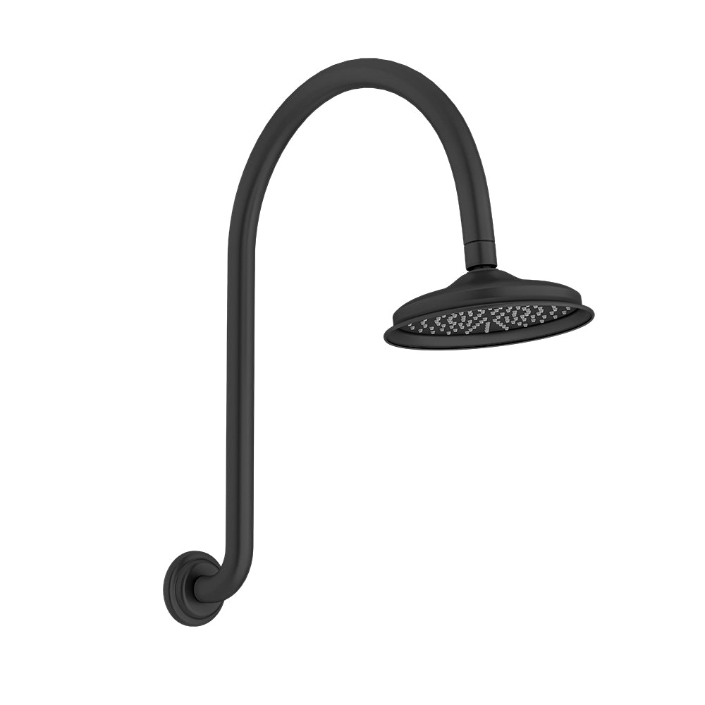 LINKWARE AUGUSTINE LEAD FREE SHOWER HEAD AND ARM 460MM BLACK