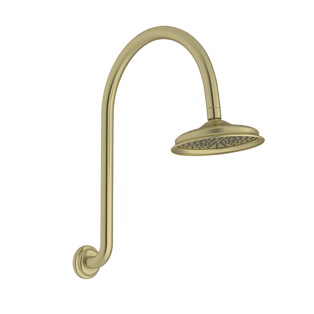 LINKWARE AUGUSTINE LEAD FREE SHOWER HEAD AND ARM 460MM PVD GOLD