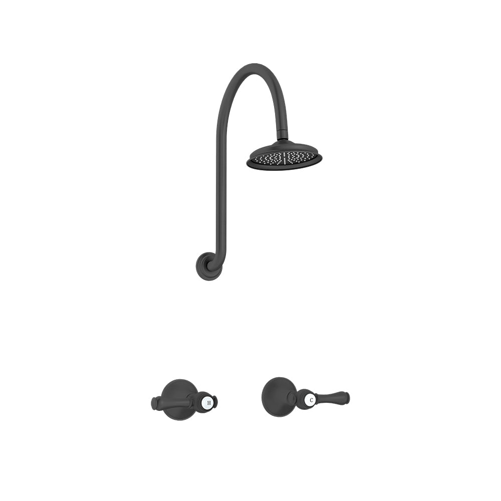 LINKWARE AUGUSTINE LEAD FREE SHOWER SET 460MM BLACK