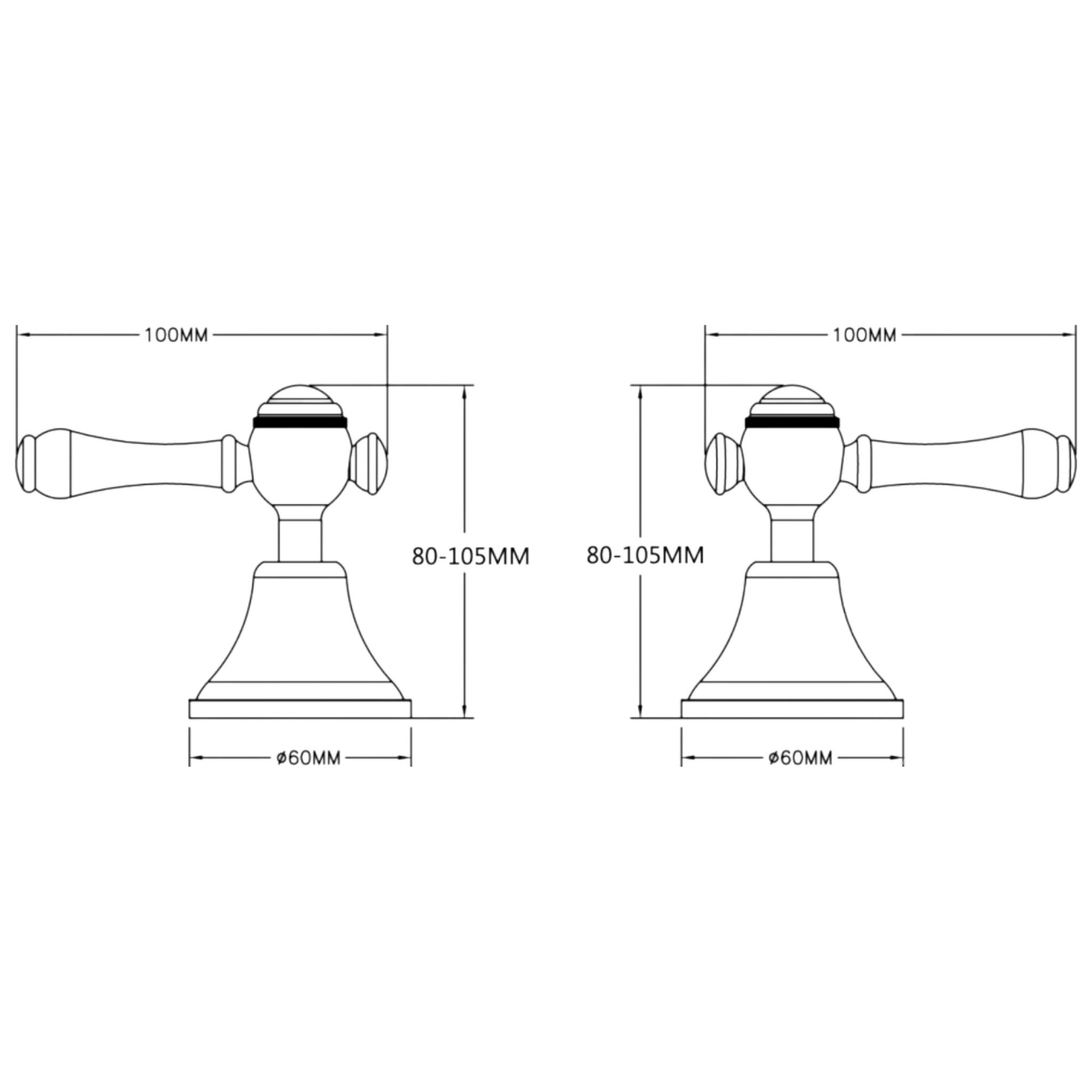 LINKWARE AUGUSTINE LEAD FREE WALL TOP ASSEMBLIES CHROME