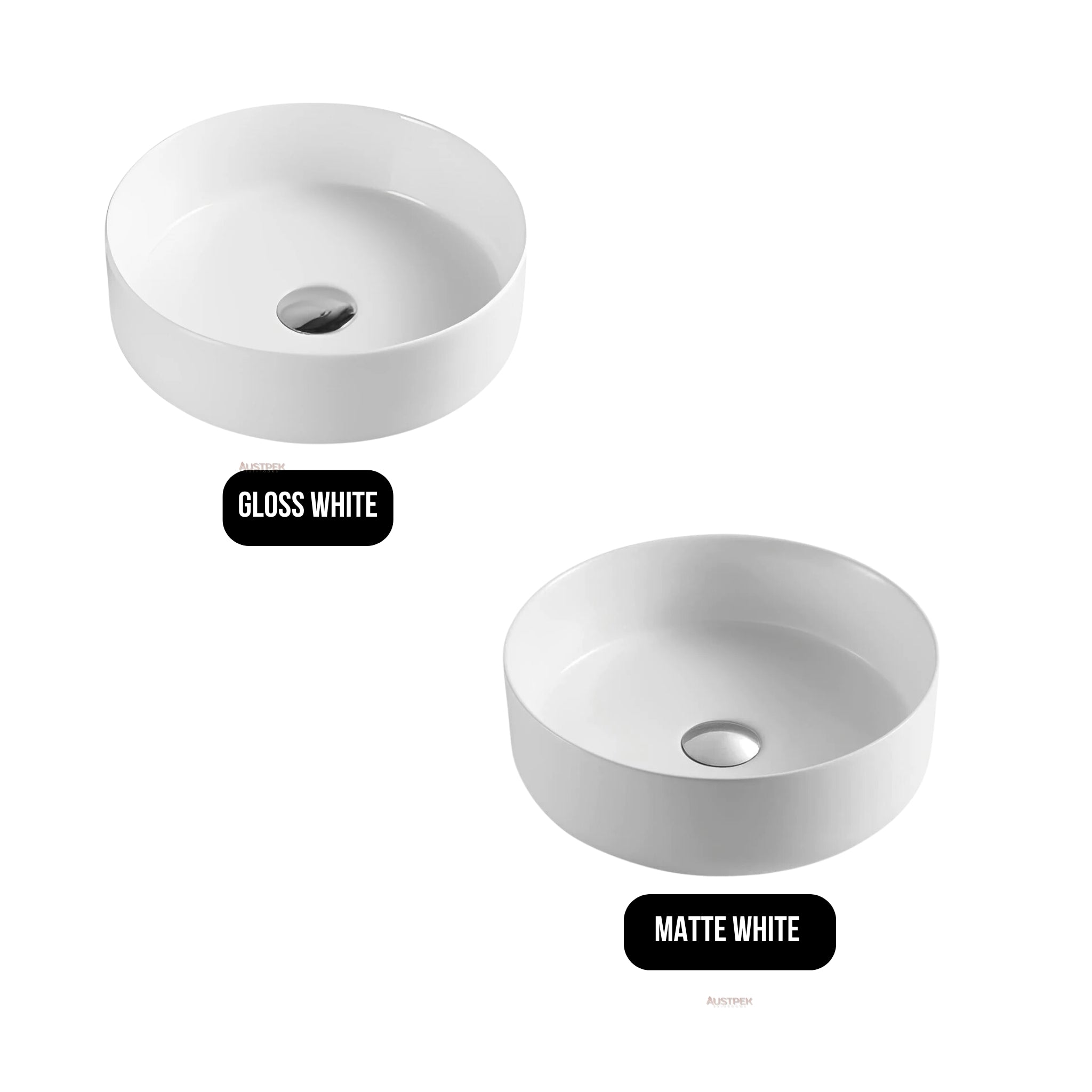 POSEIDON FINE CERAMIC BASIN ULTRA SLIM GLOSS WHITE 346MM