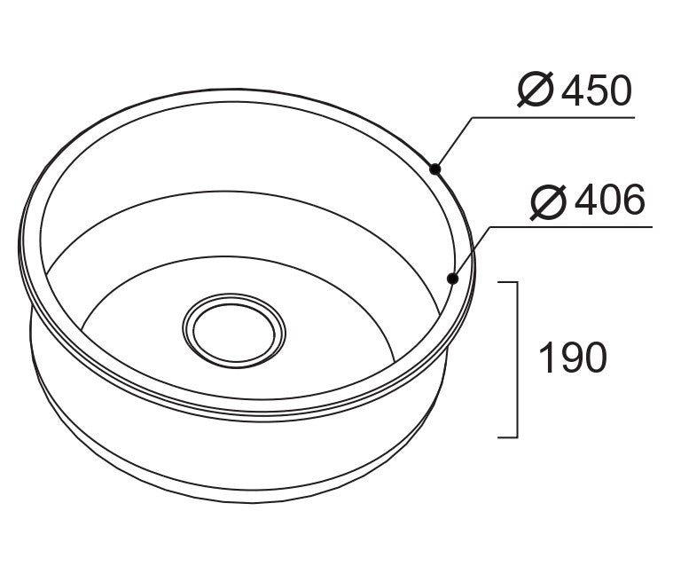 ABEY THE YARRA SINGLE BOWL BAR SINK STAINLESS STEEL 450MM