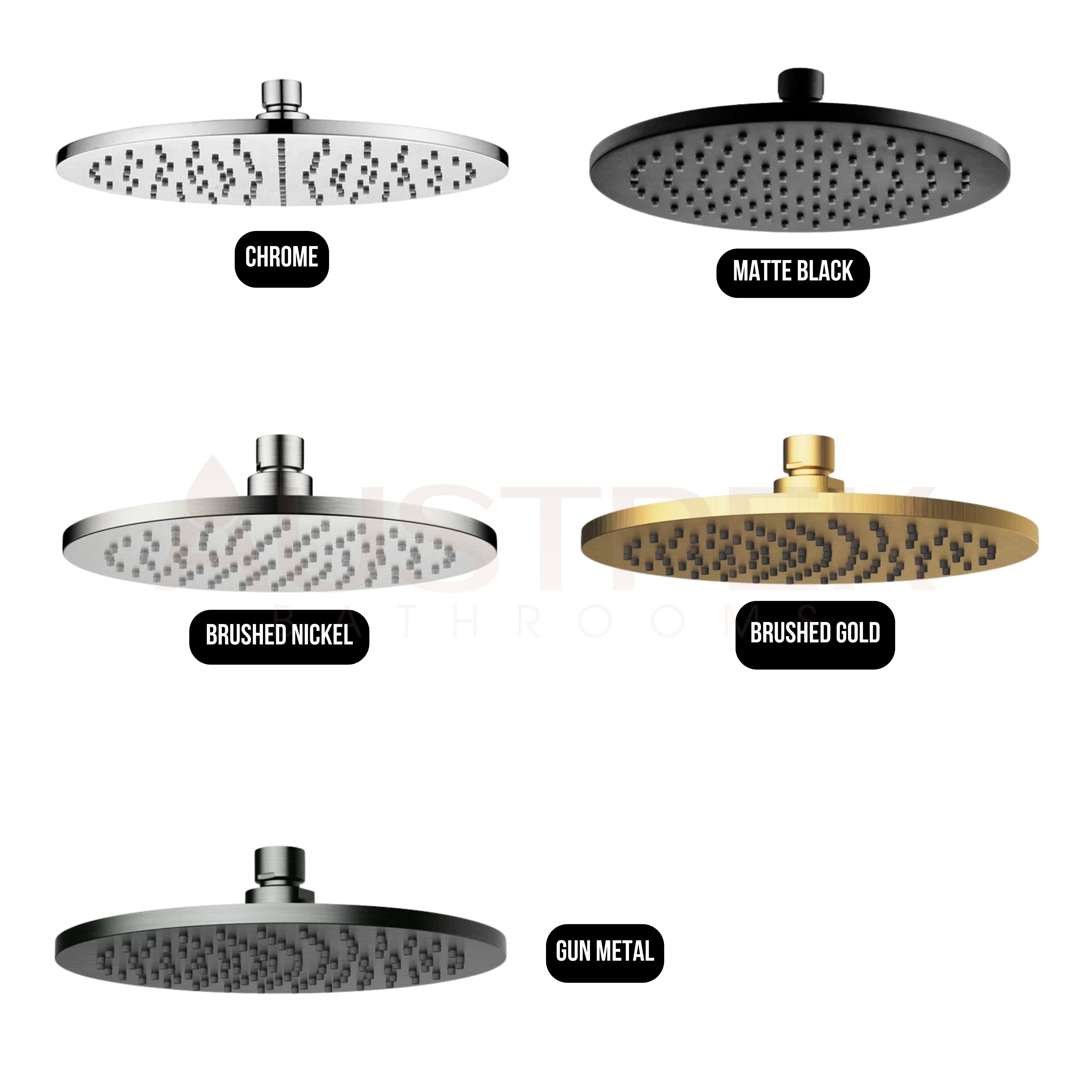 IKON CORA ROUND BRASS SHOWER HEAD 200MM CHROME