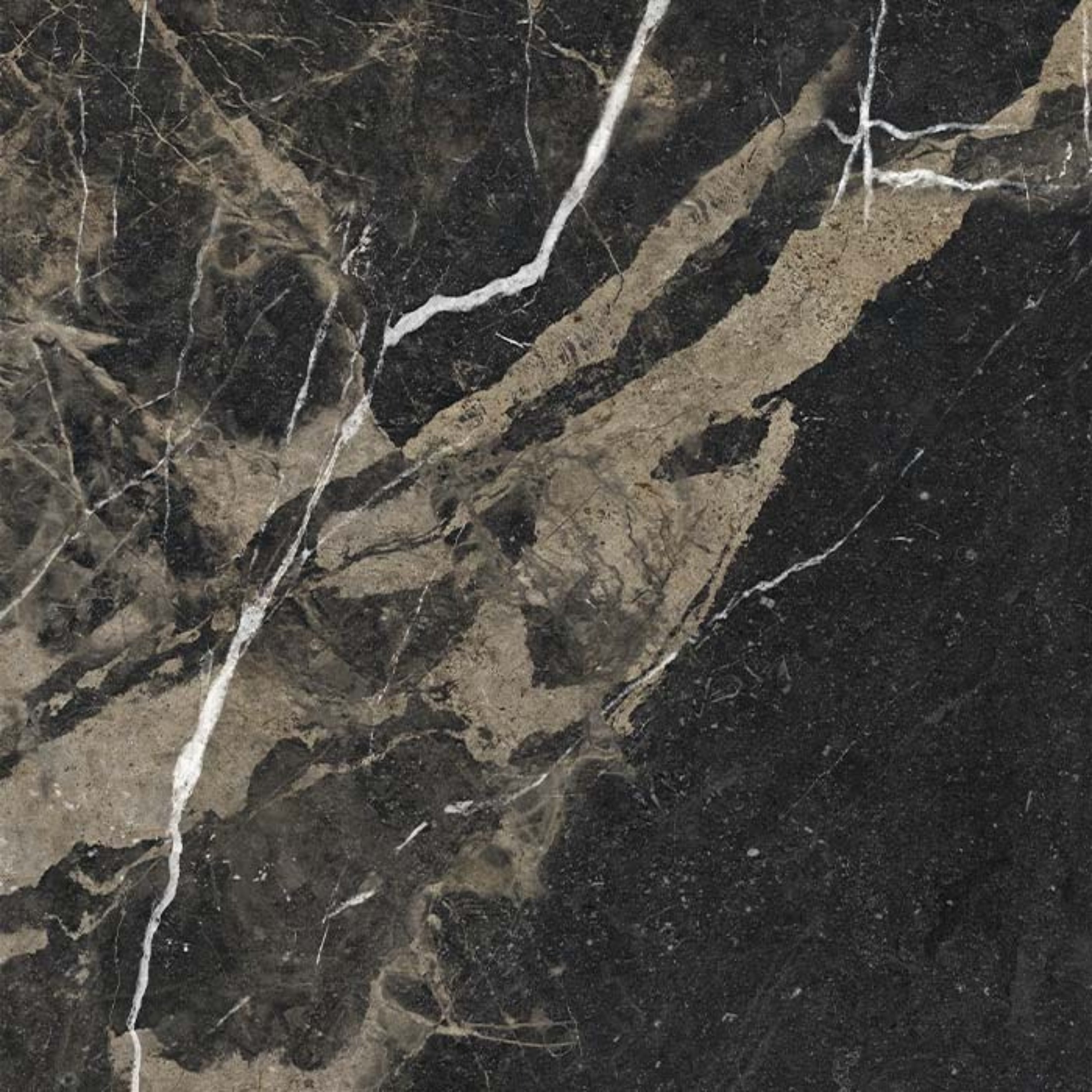 EVERSTONE SUPERB MARBLE PIERRE BLACK NATURAL 1200X1200MM SQUARE TILE (PER BOX)