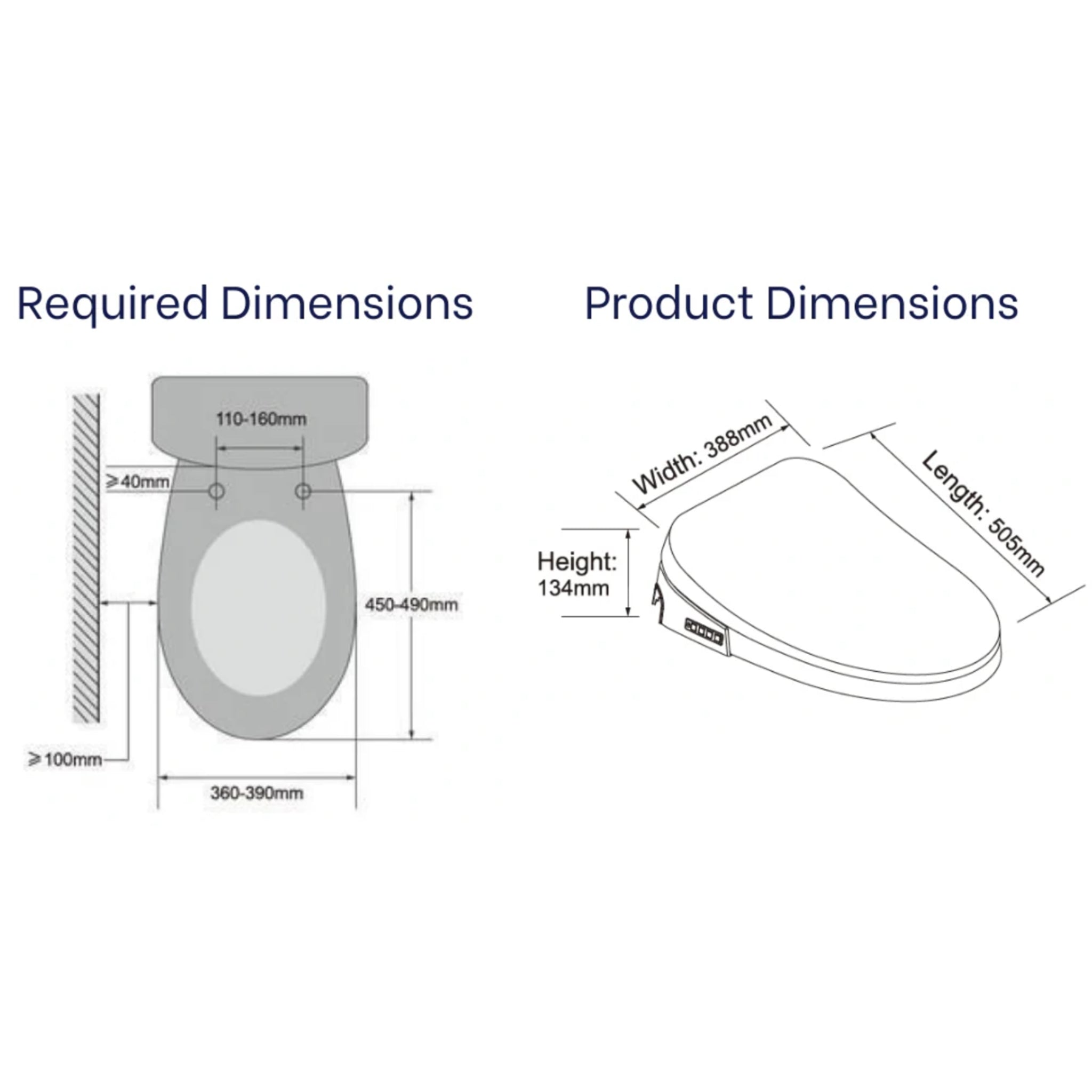 TUDALOO PRO PLUS SMART ELECTRONIC BIDET SEAT WITH REMOTE CONTROL GLOSS WHITE ELONGATED