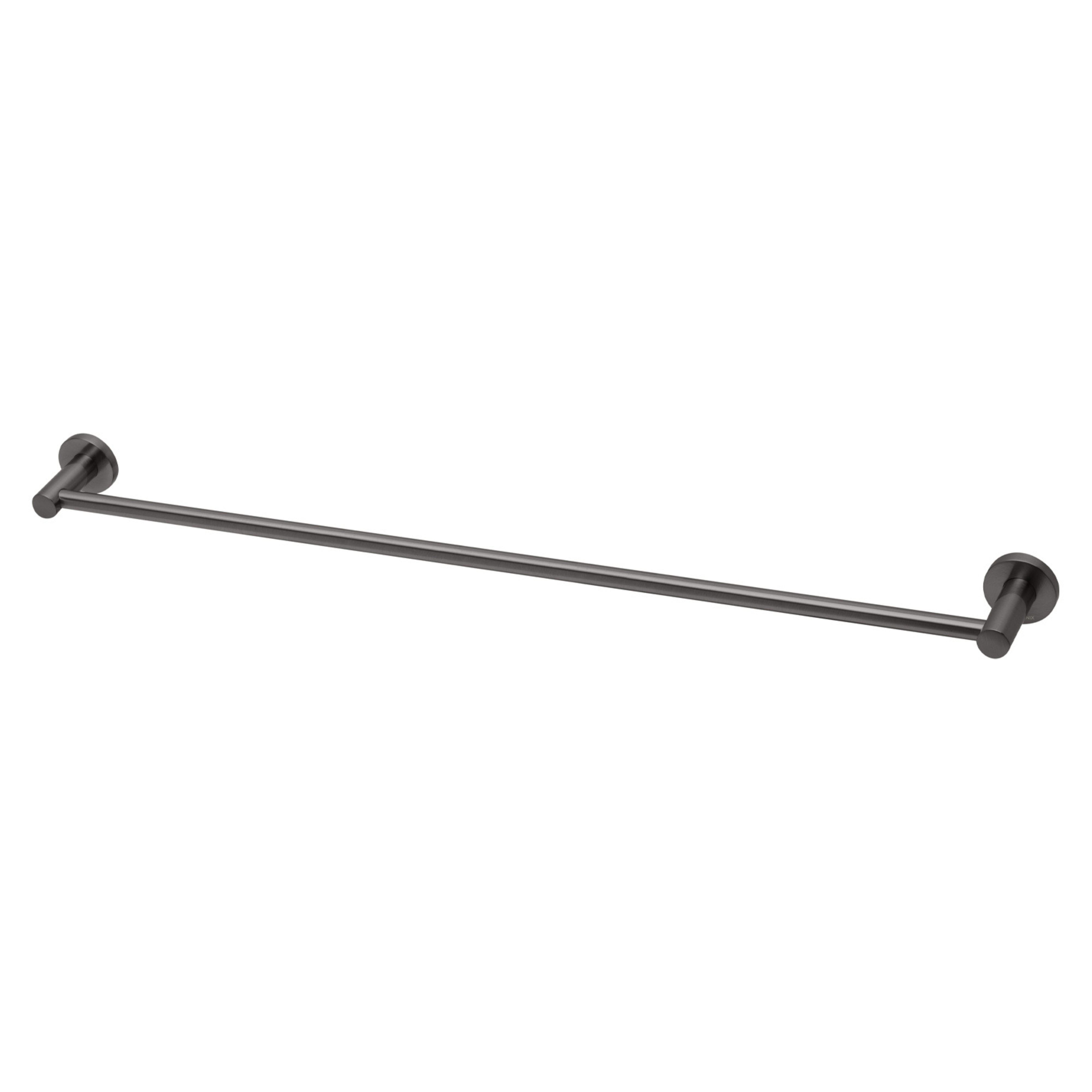 PHOENIX RADII SINGLE NON-HEATED TOWEL RAIL ROUND PLATE BRUSHED CARBON 800MM