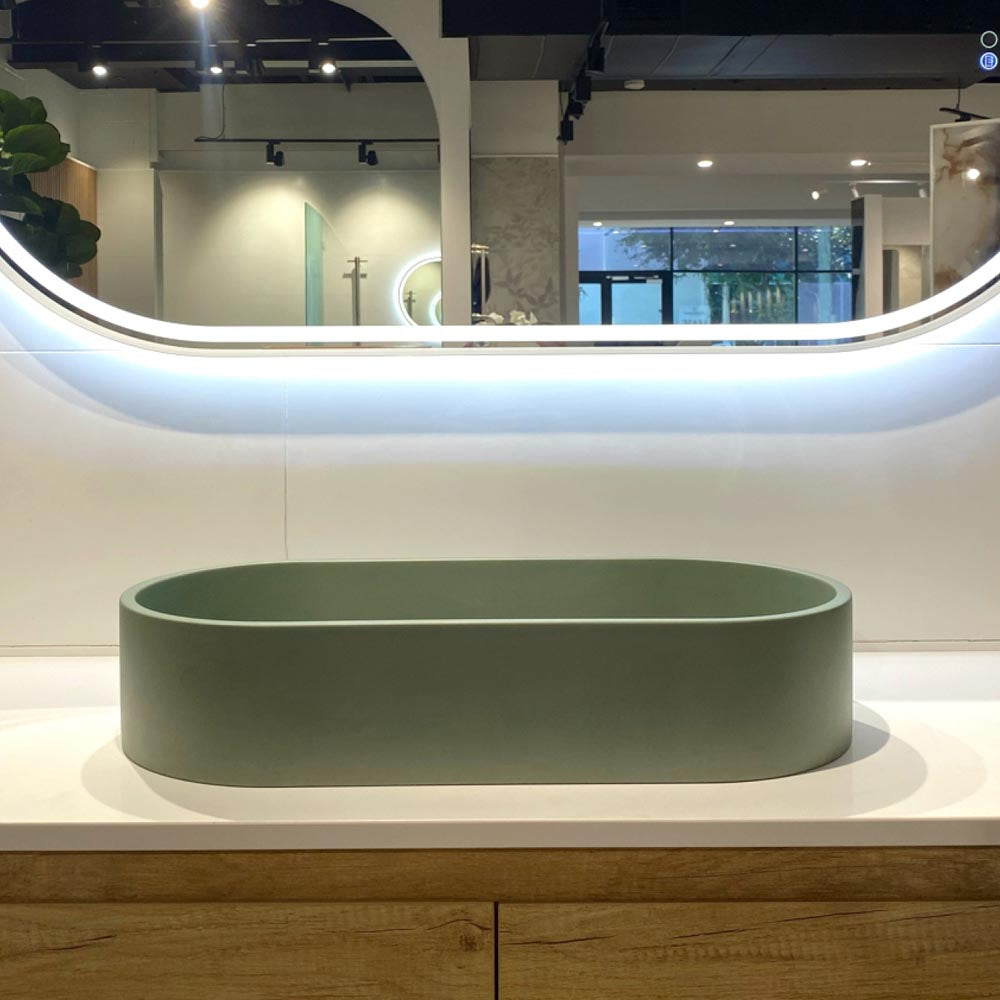 FIENZA JADA PILL CONCRETE ABOVE COUNTER BASIN SAGE 600MM