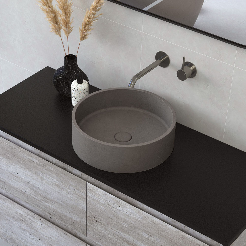 FIENZA JADA CONCRETE ABOVE COUNTER BASIN WARM GREY 390MM